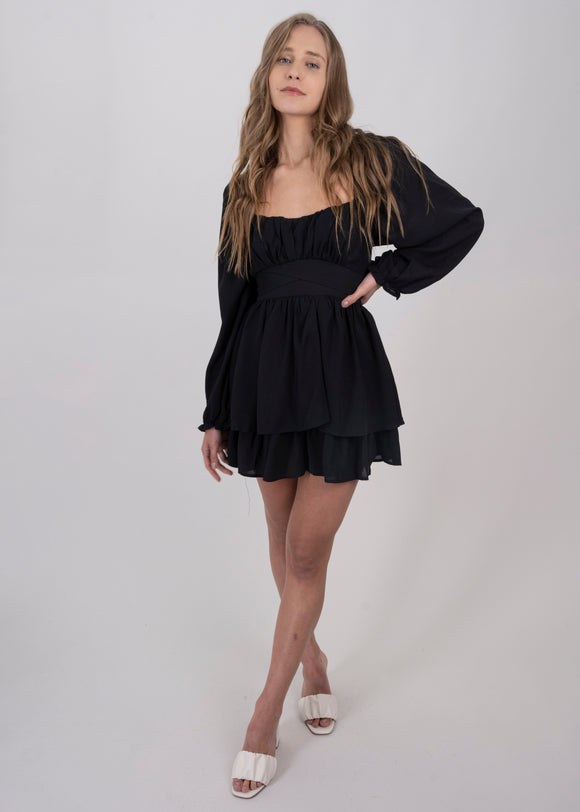 Vestido Mini Olanes Manga Larga