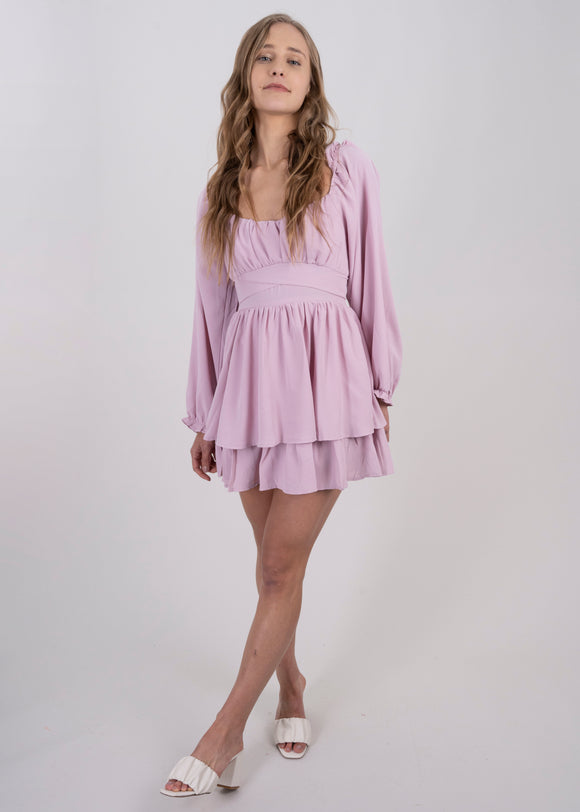 Vestido Mini Olanes Manga Larga