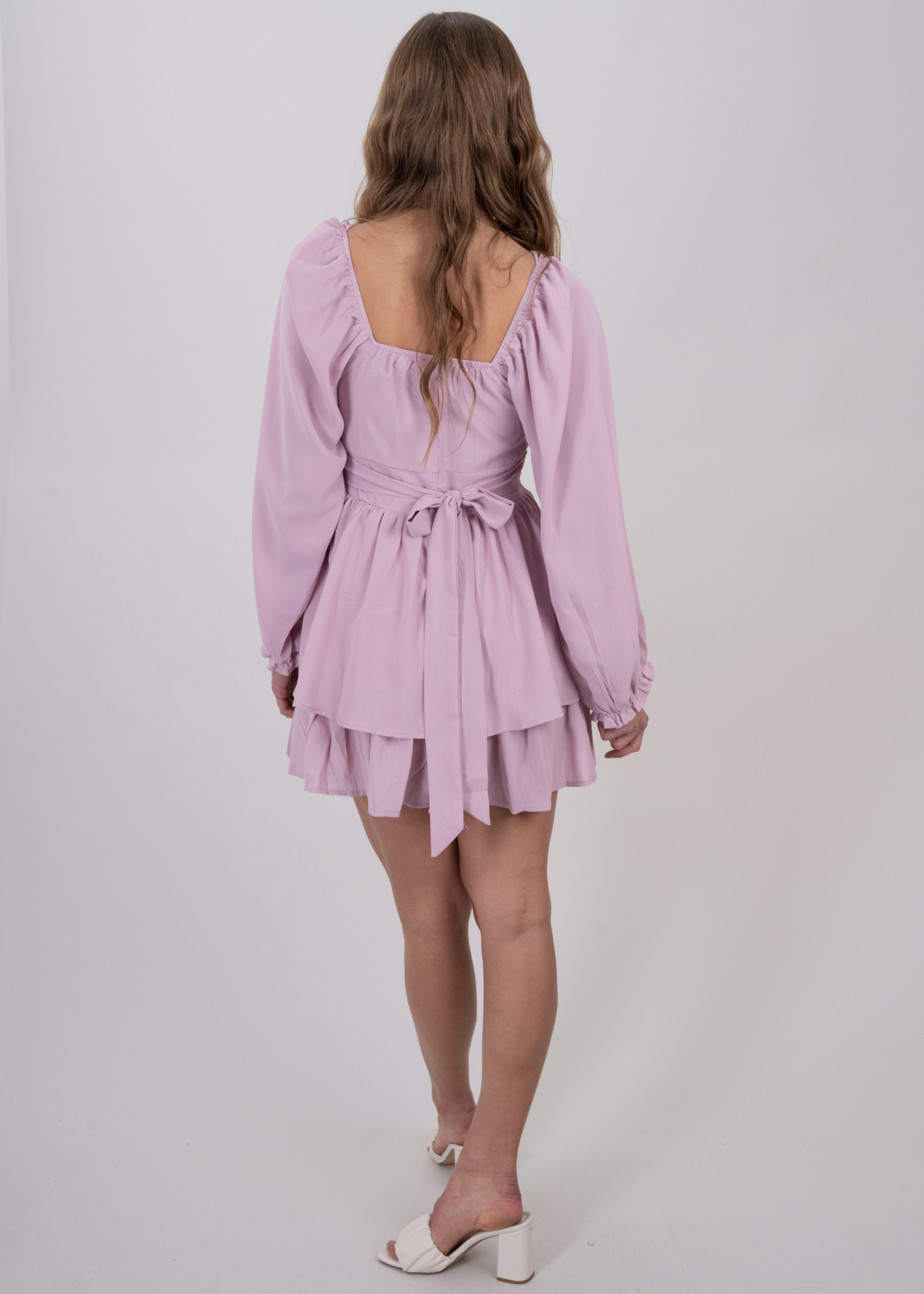 Vestido Mini Olanes Manga Larga ROSA