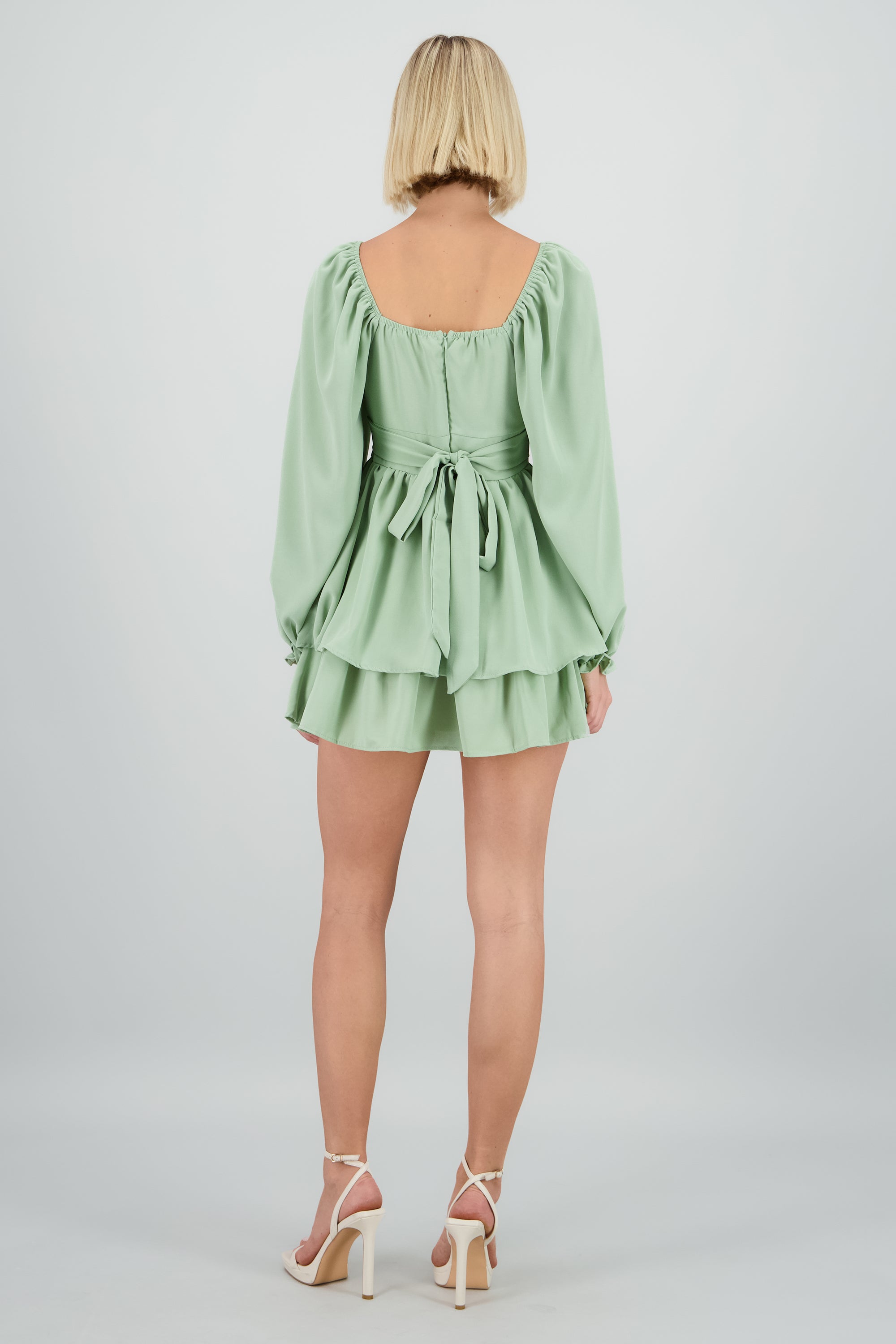 Vestido Mini Olanes Manga Larga SAGE