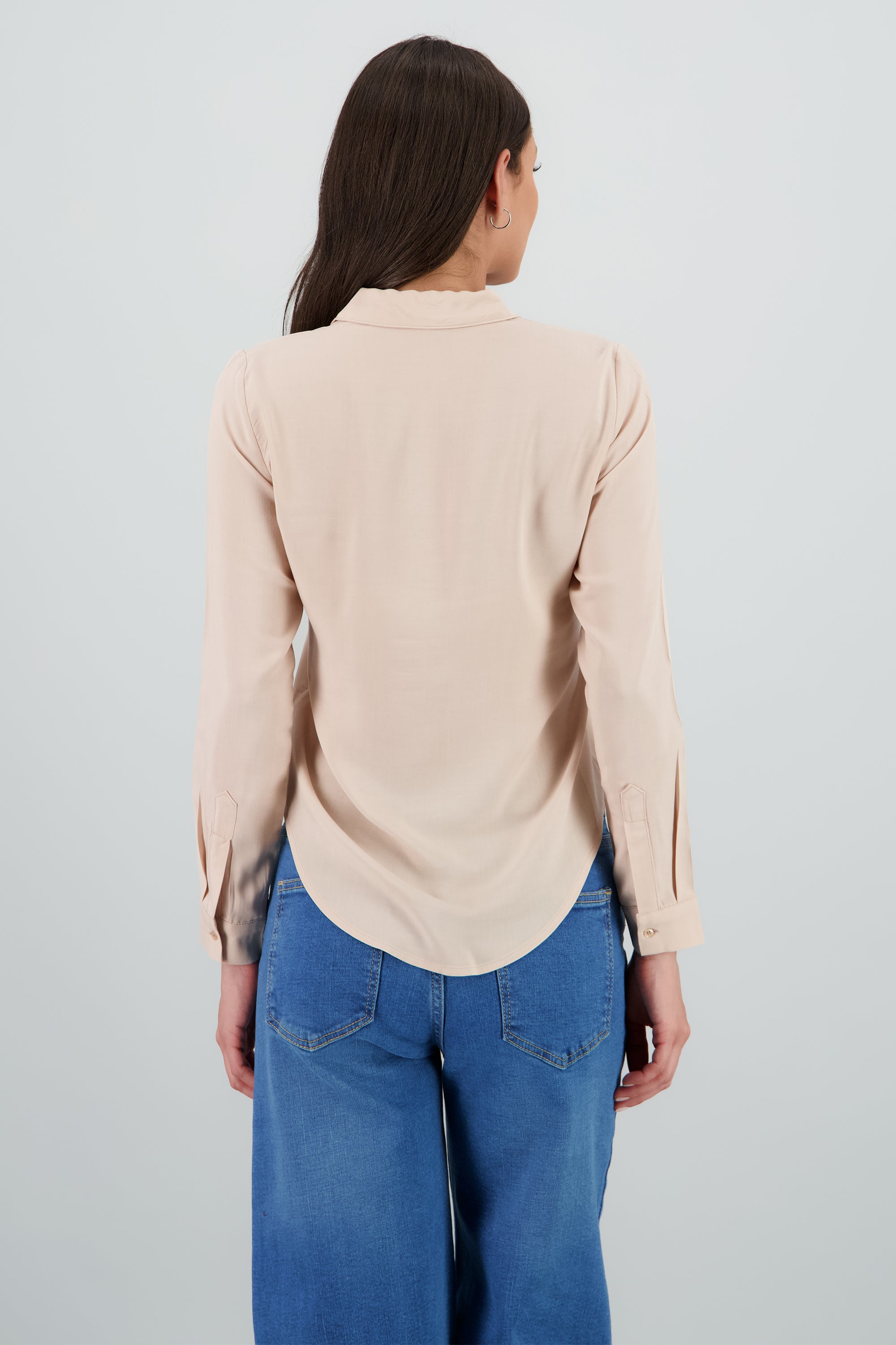 Camisa Manga Larga Lisa BEIGE