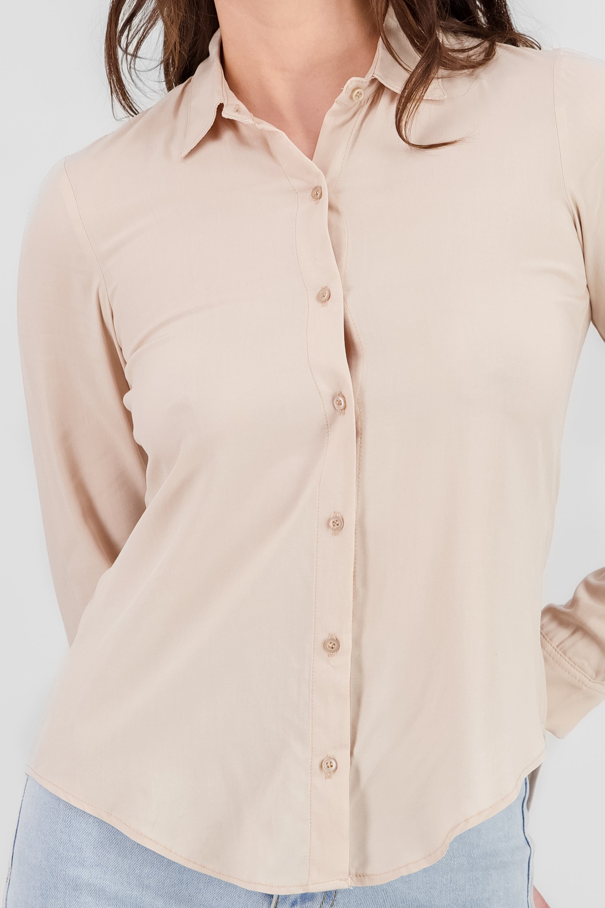 Camisa Manga Larga Lisa BEIGE