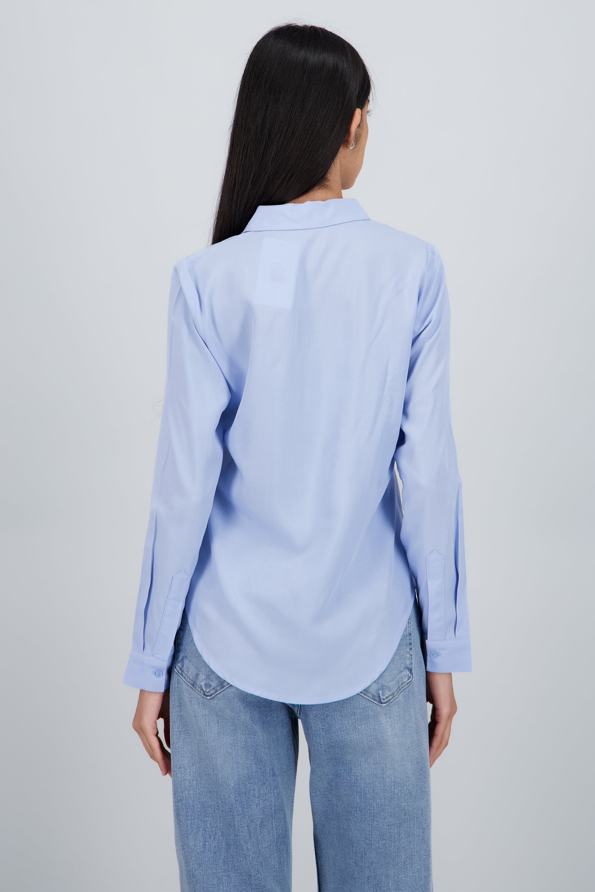 Camisa Manga Larga Lisa AZUL PASTEL