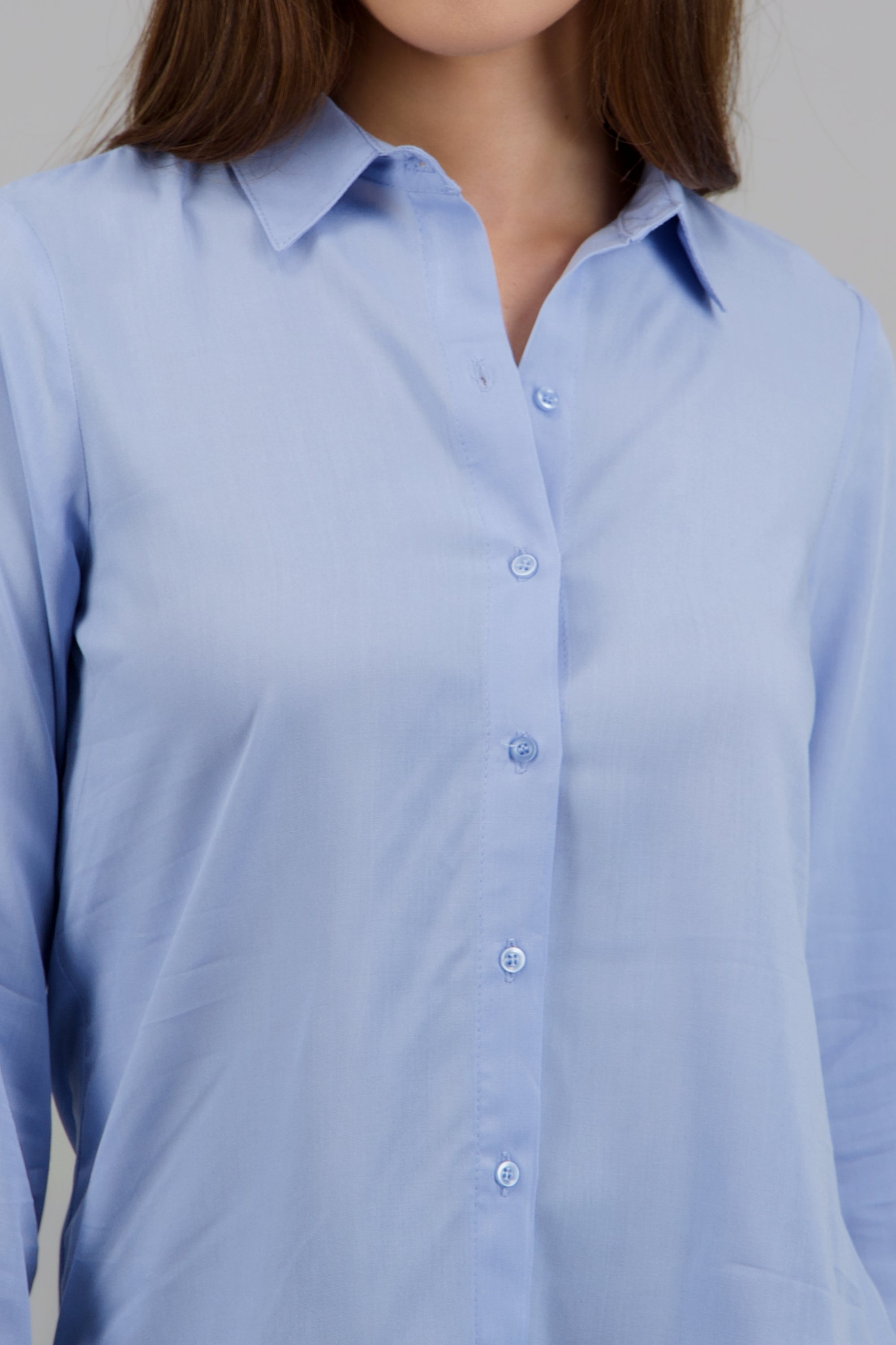 Camisa manga larga botones AZUL PASTEL