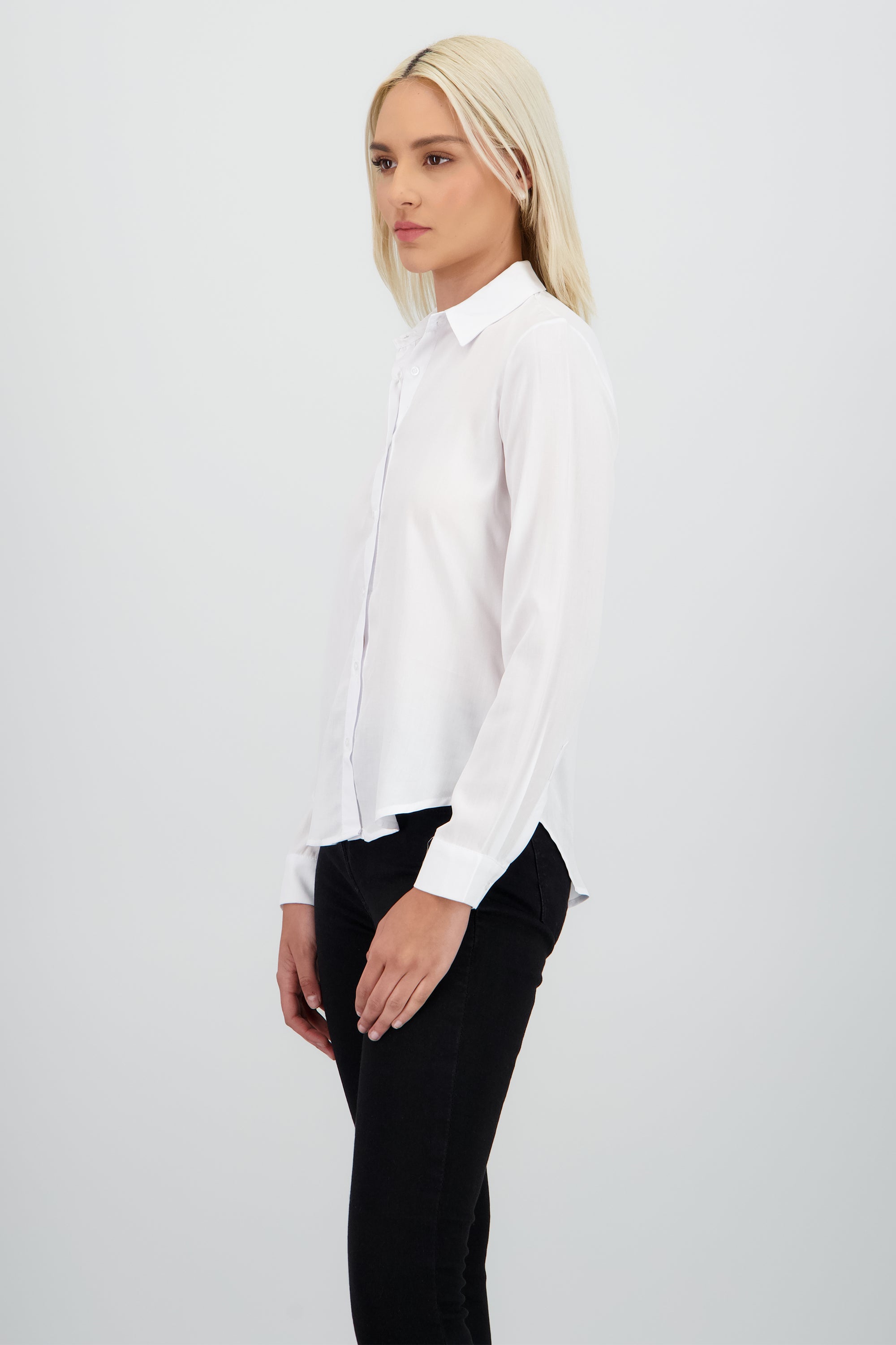 Camisa Manga Larga Lisa BLANCO