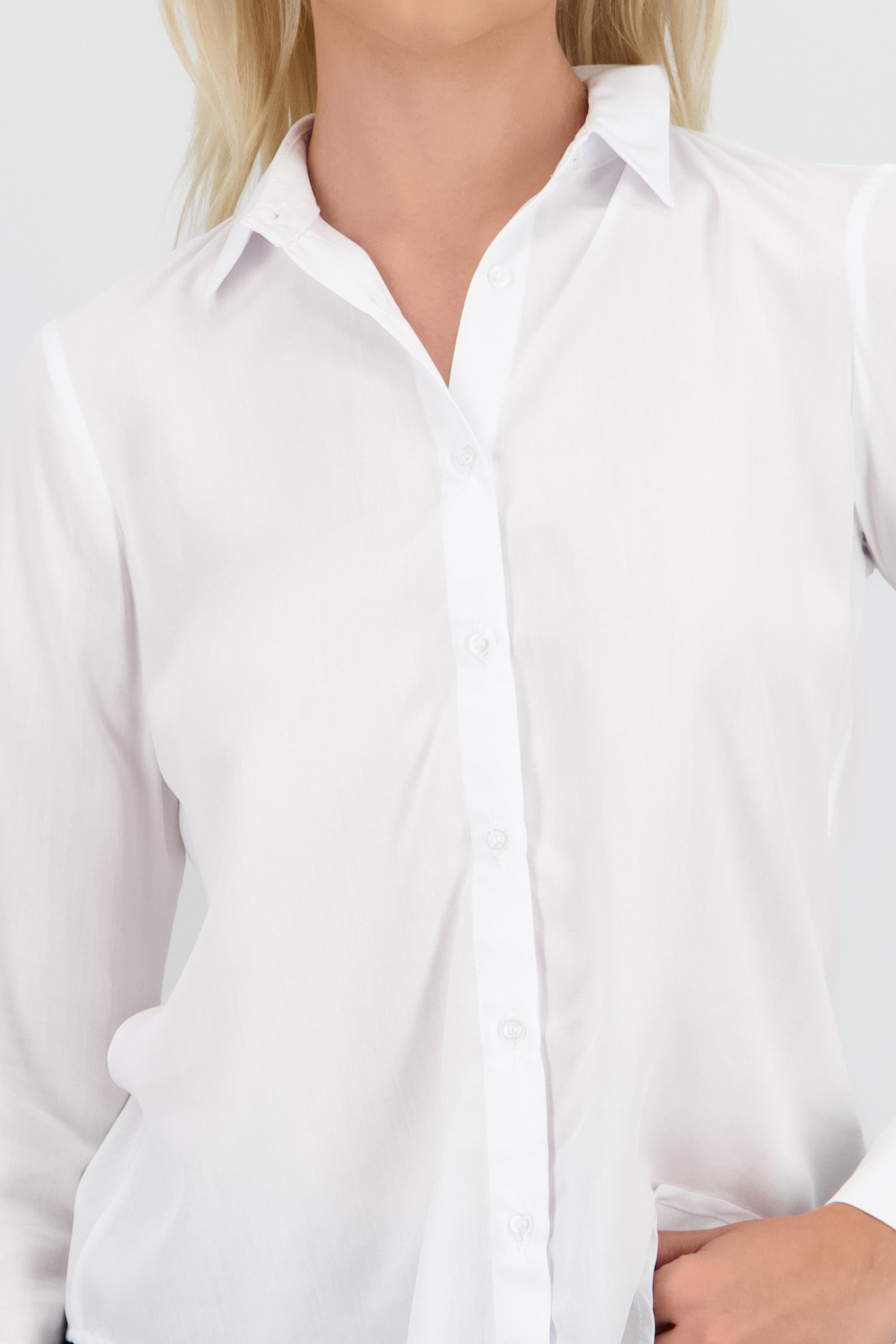 Camisa Manga Larga Lisa BLANCO