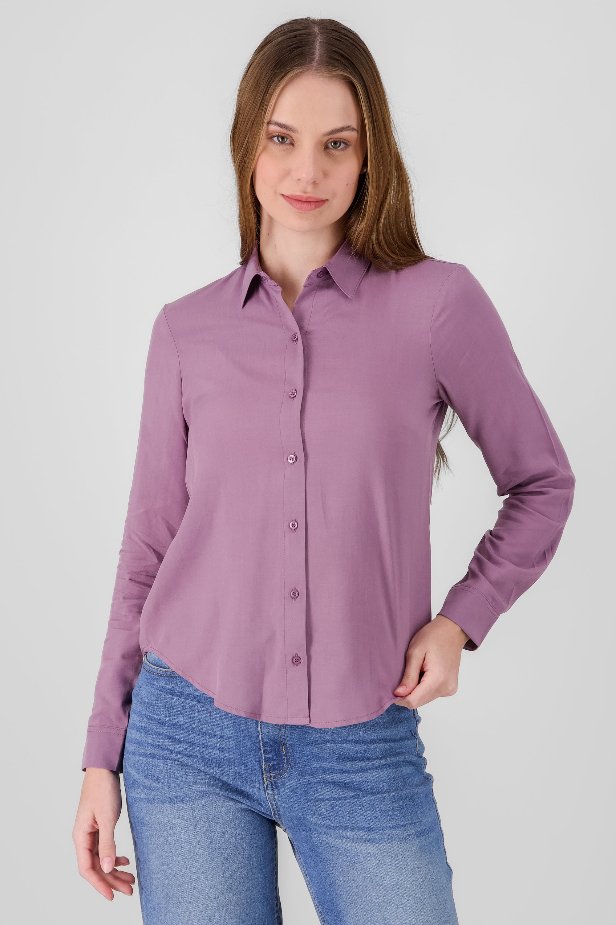 Camisa Manga Larga Lisa MORADO