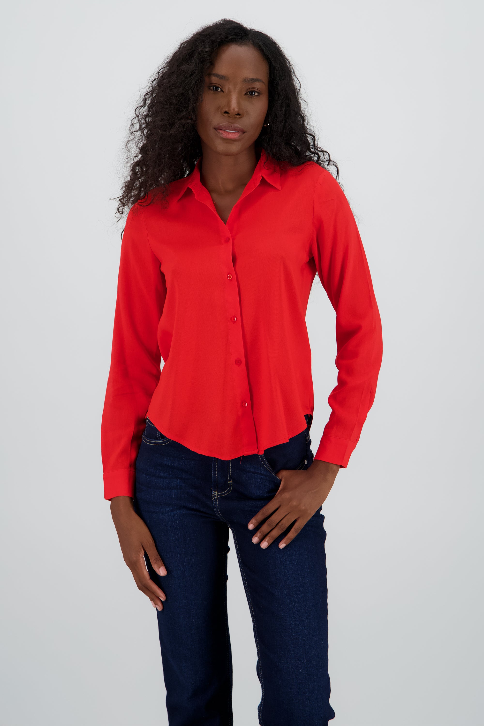 Camisa Manga Larga Lisa ROJO