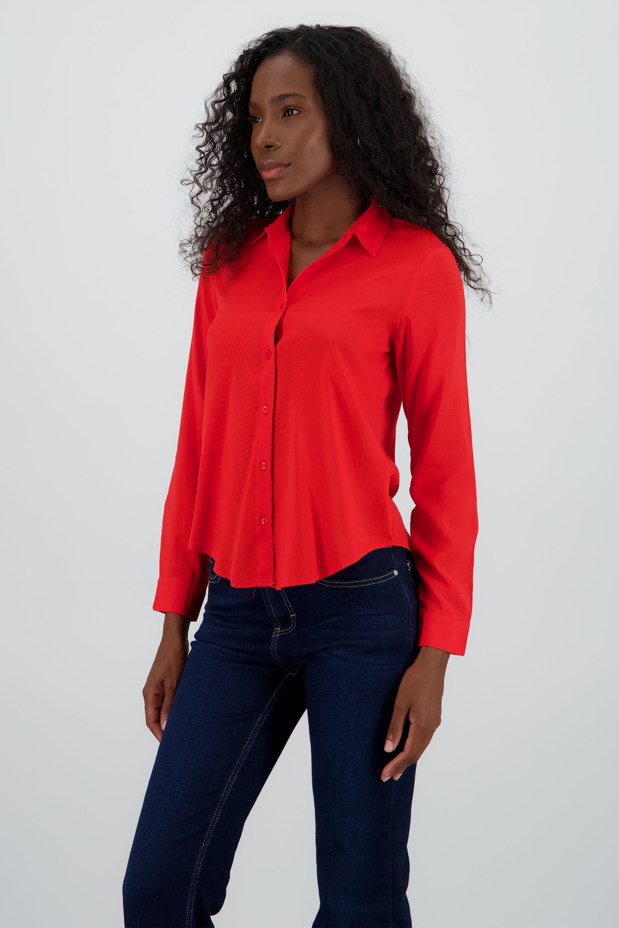 Camisa Manga Larga Lisa ROJO