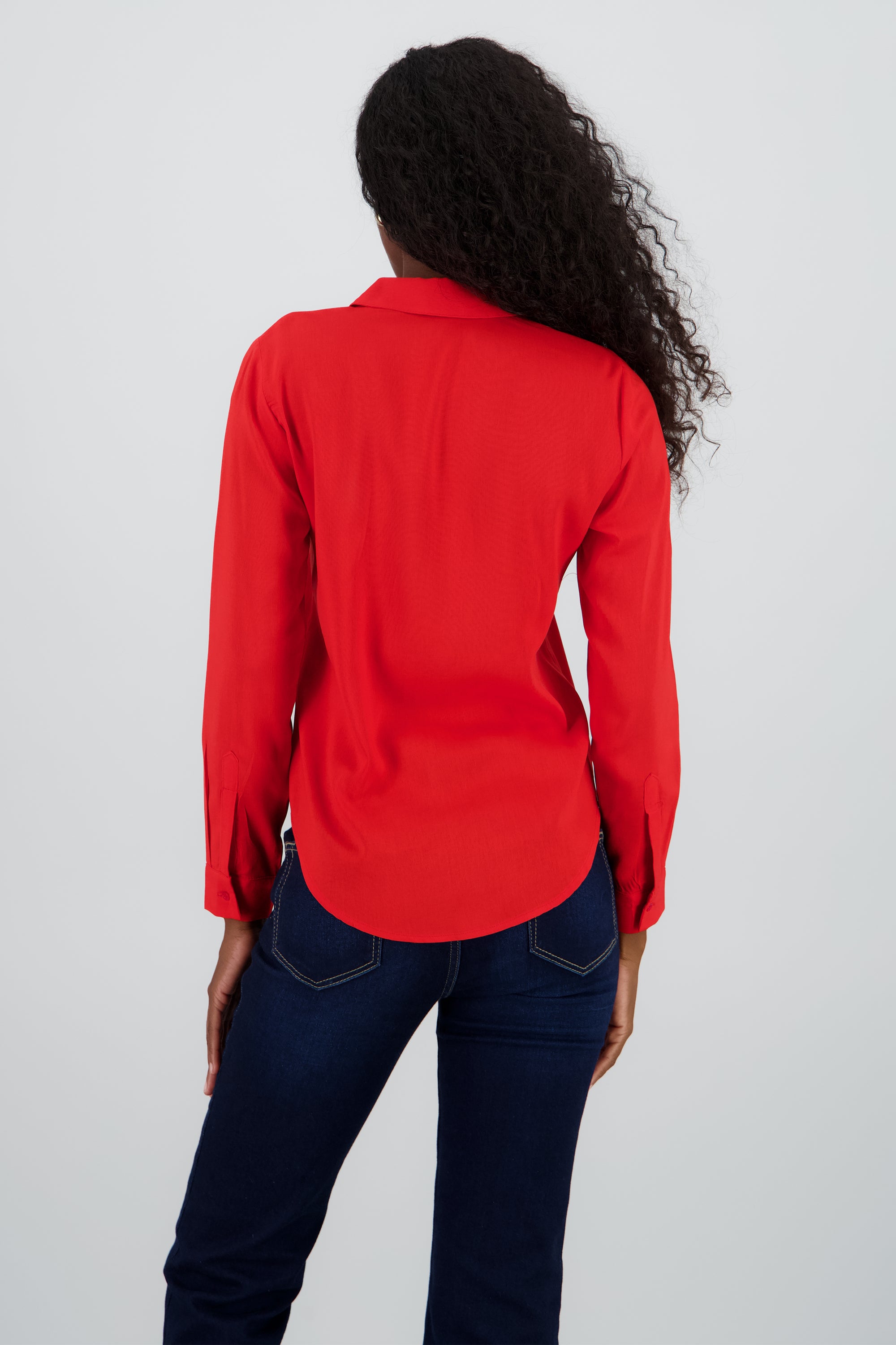Camisa Manga Larga Lisa ROJO