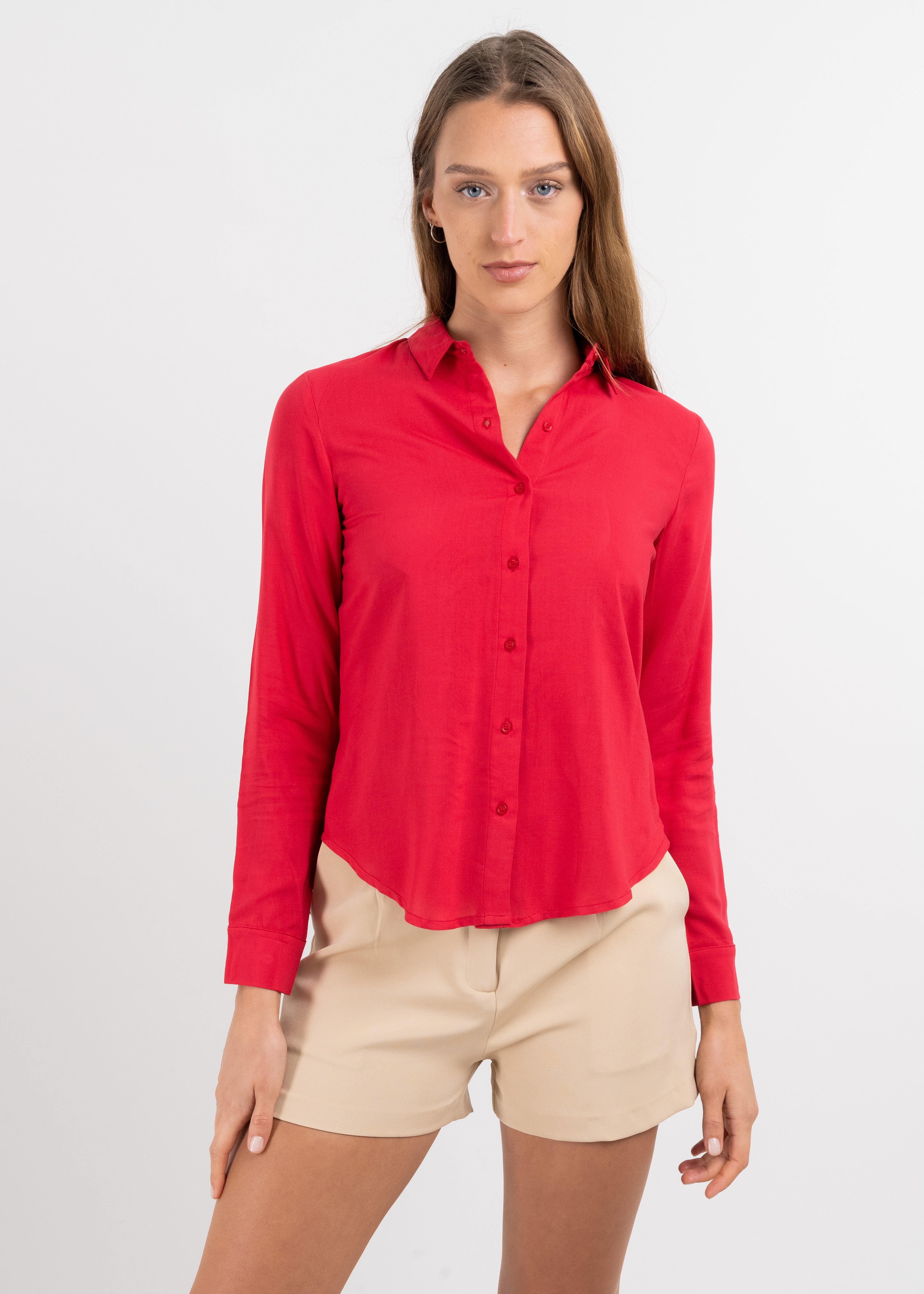 Camisa Manga Larga Lisa ROJO COMBO