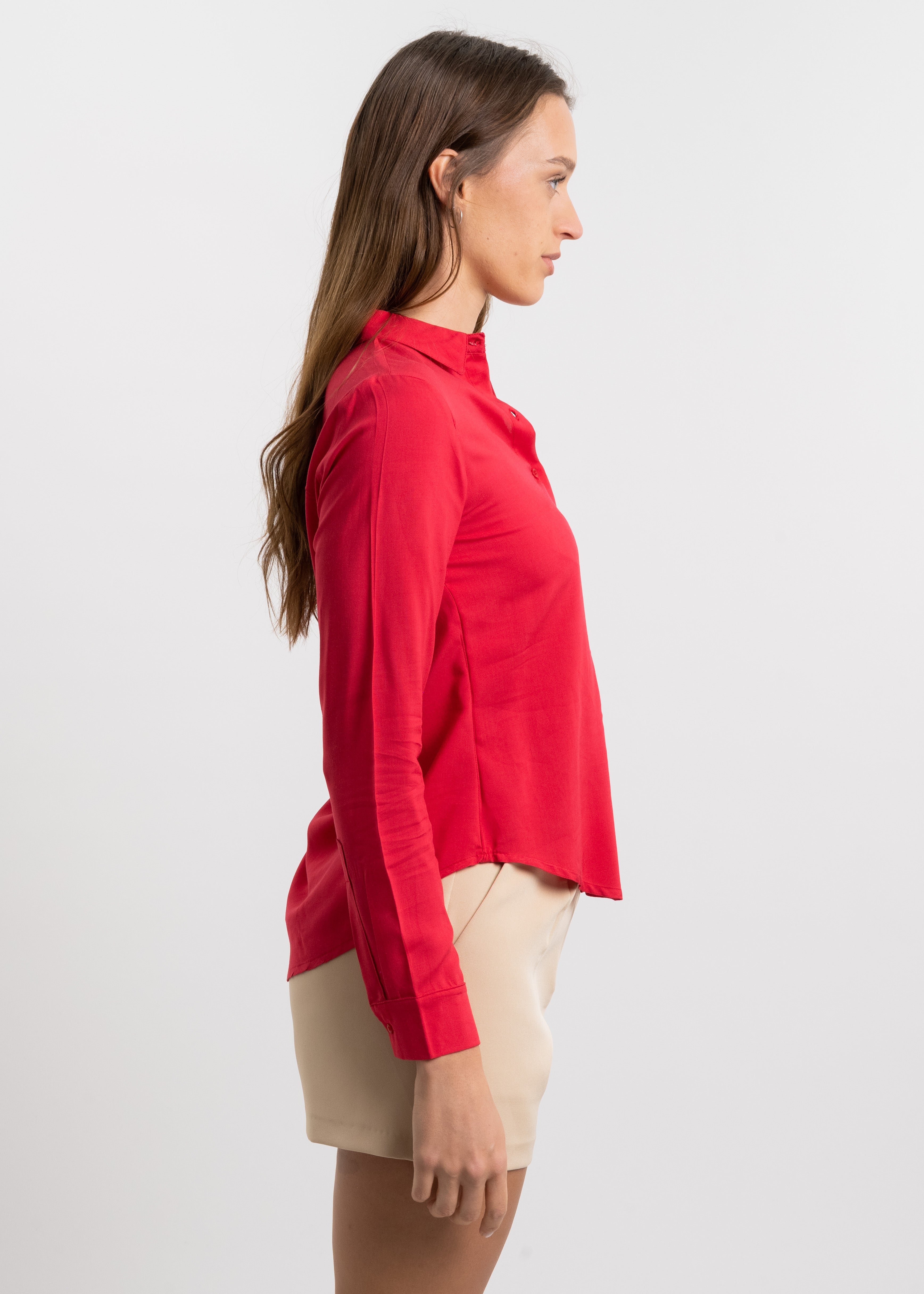 Camisa Manga Larga Lisa ROJO COMBO