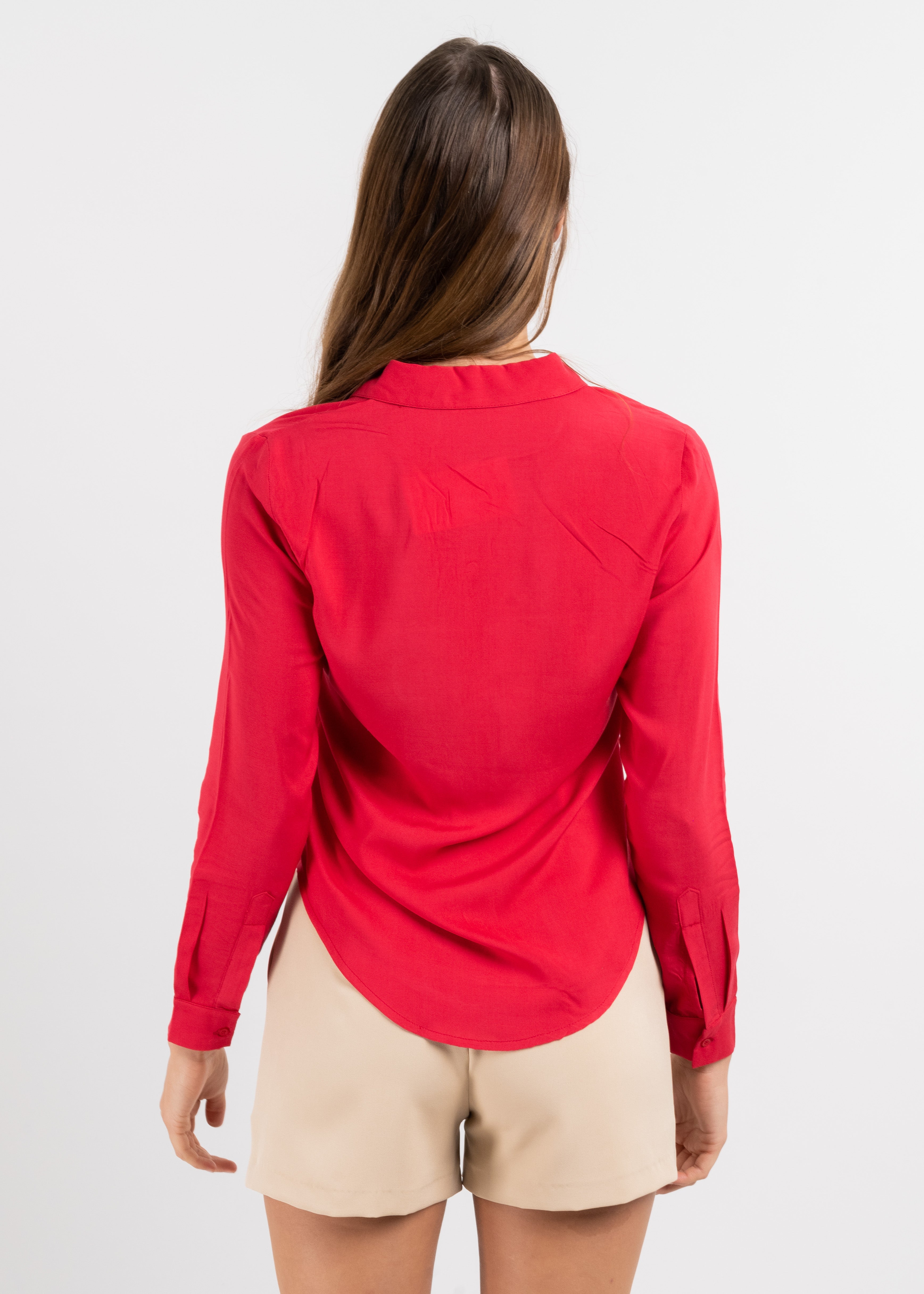 Camisa Manga Larga Lisa ROJO COMBO