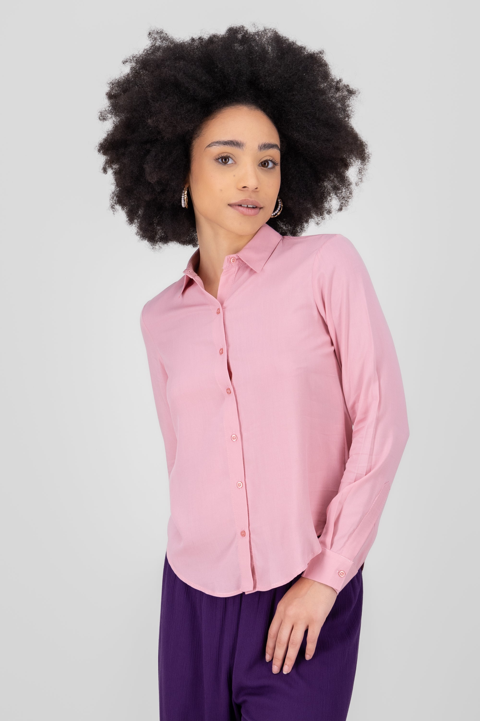 Camisa Manga Larga Lisa PALO DE ROSA