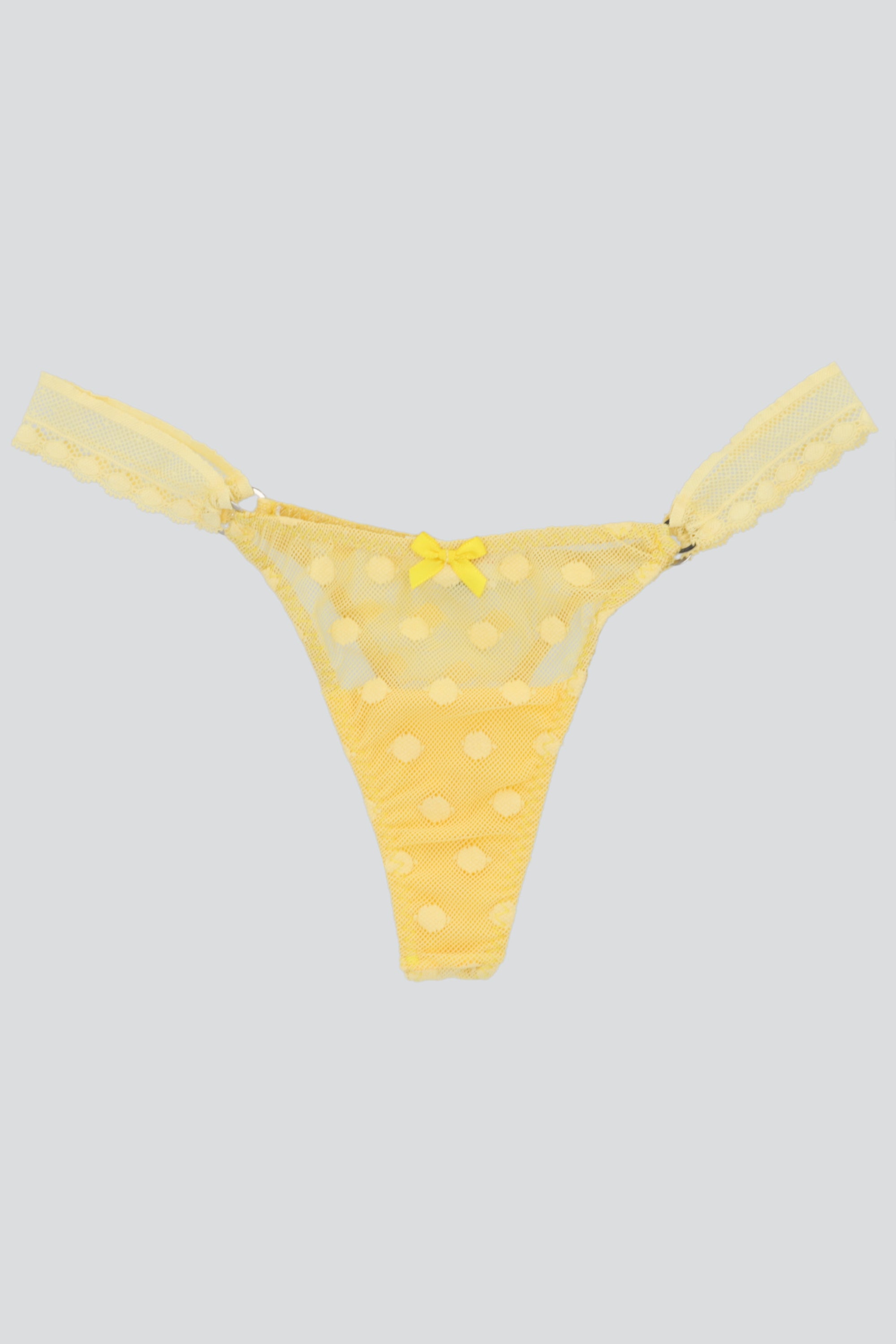 Tanga mesh aros encaje lateral AMARILLO