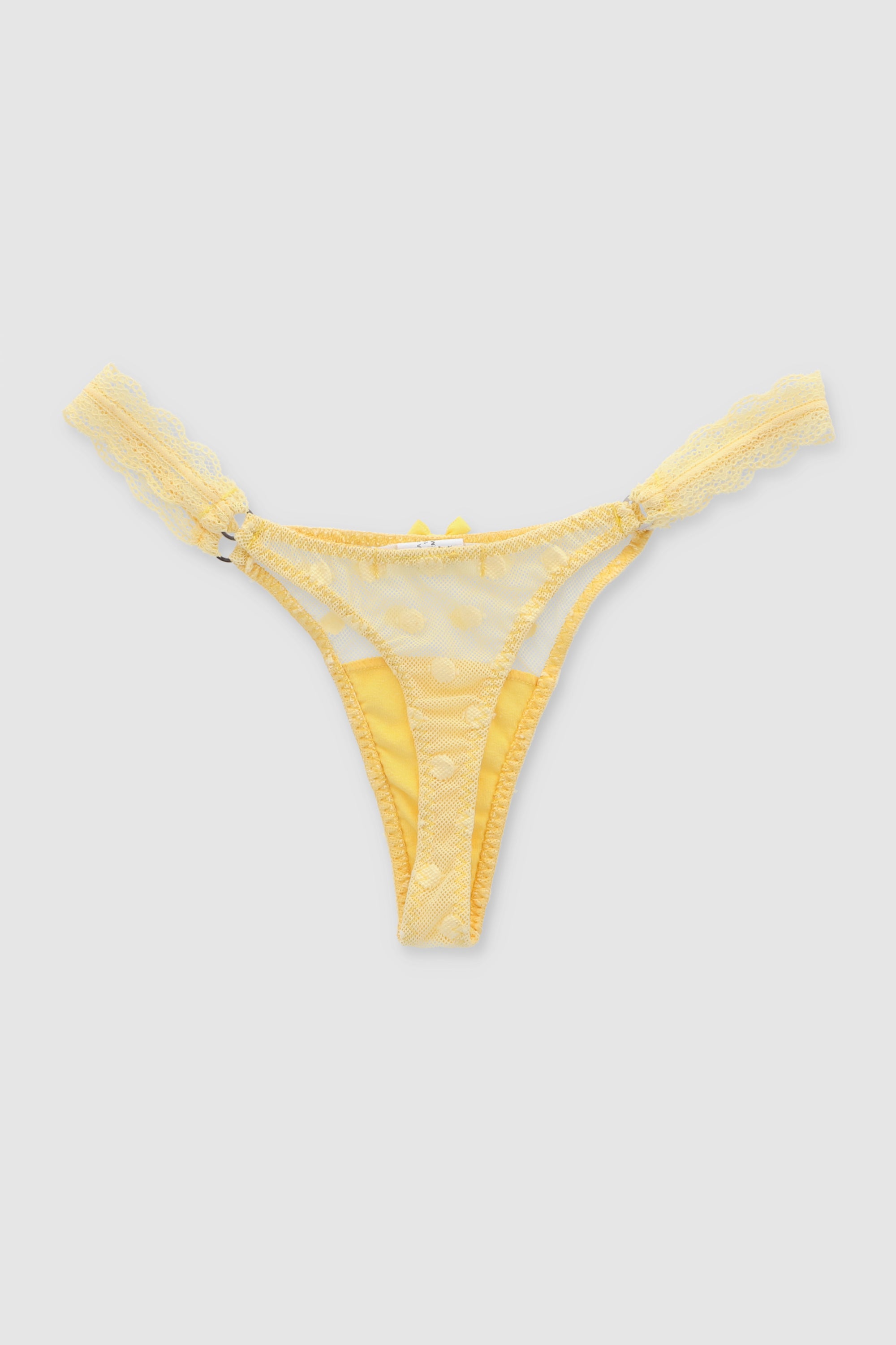 Tanga mesh aros encaje lateral AMARILLO