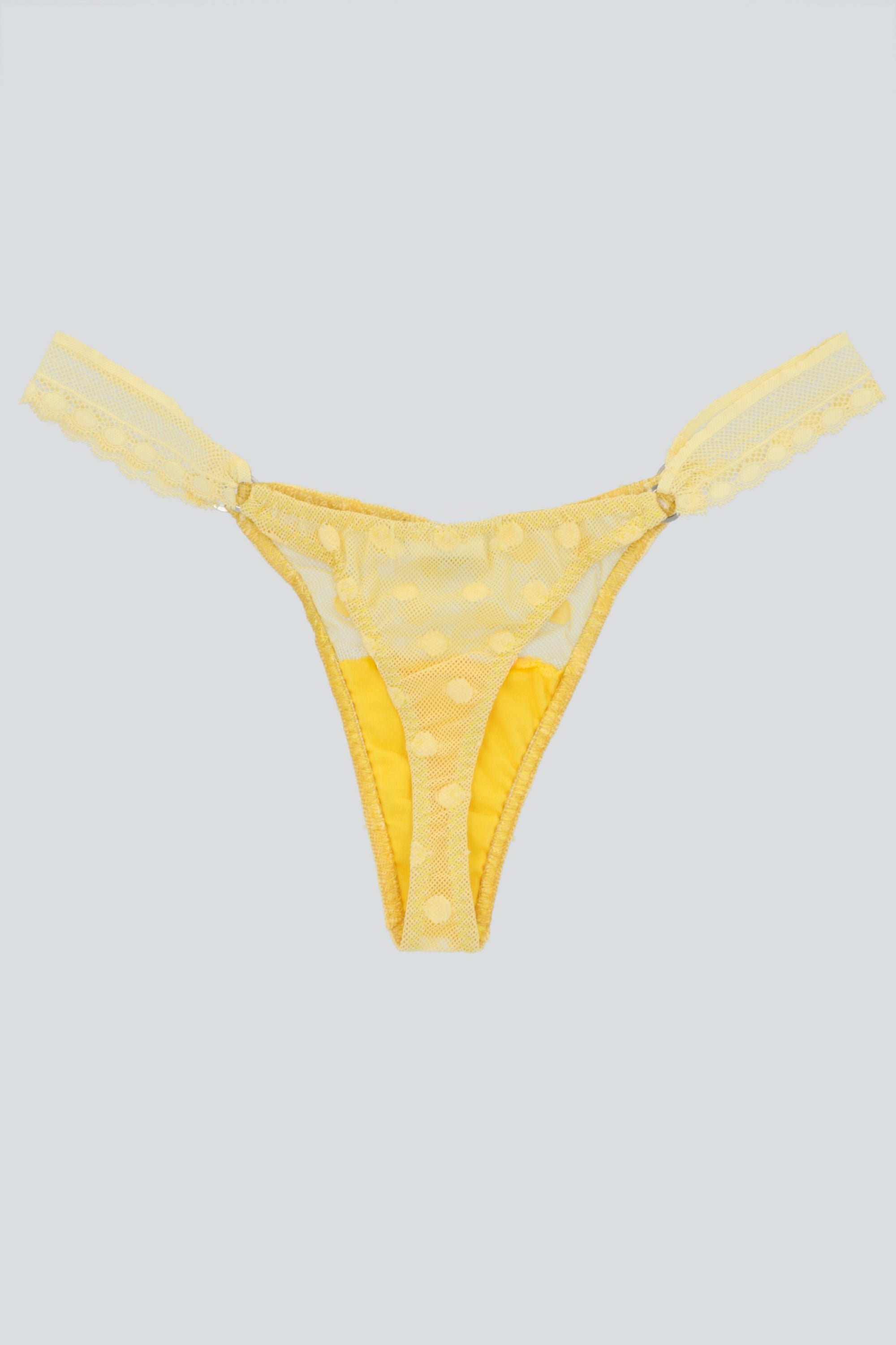 Tanga mesh aros encaje lateral AMARILLO