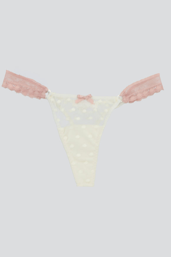 Tanga mesh aros encaje lateral