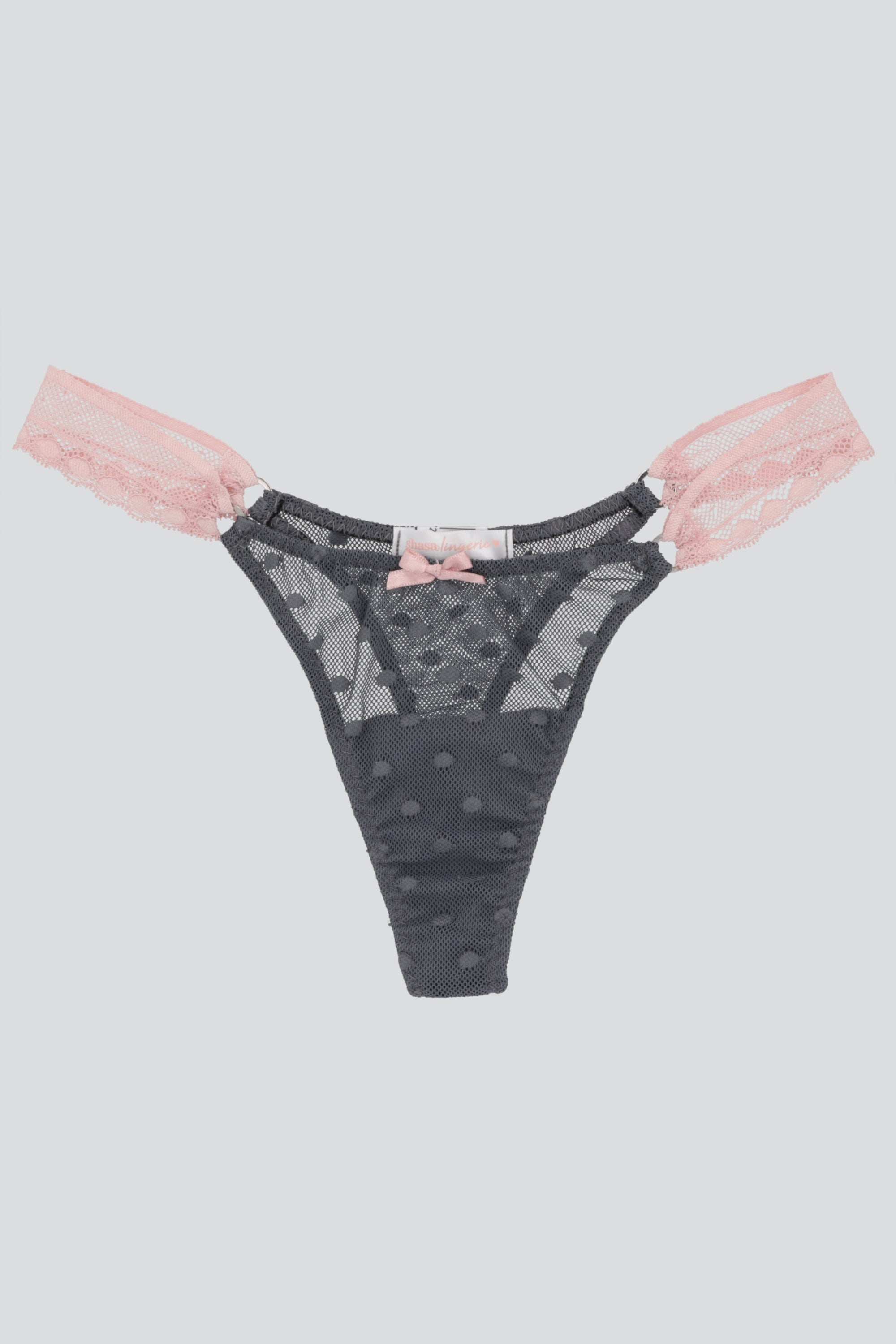 Tanga mesh aros encaje lateral