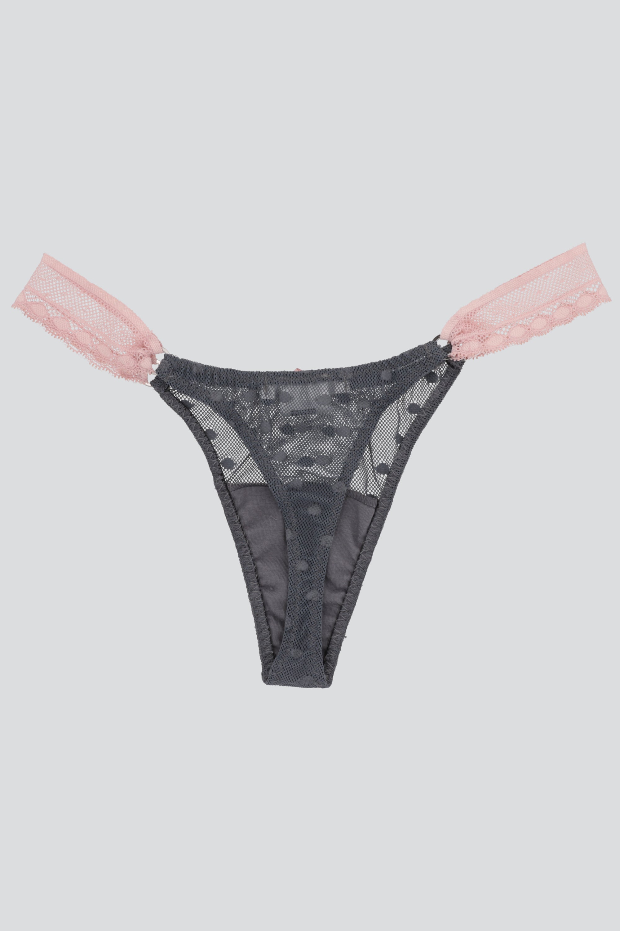 Tanga mesh aros encaje lateral