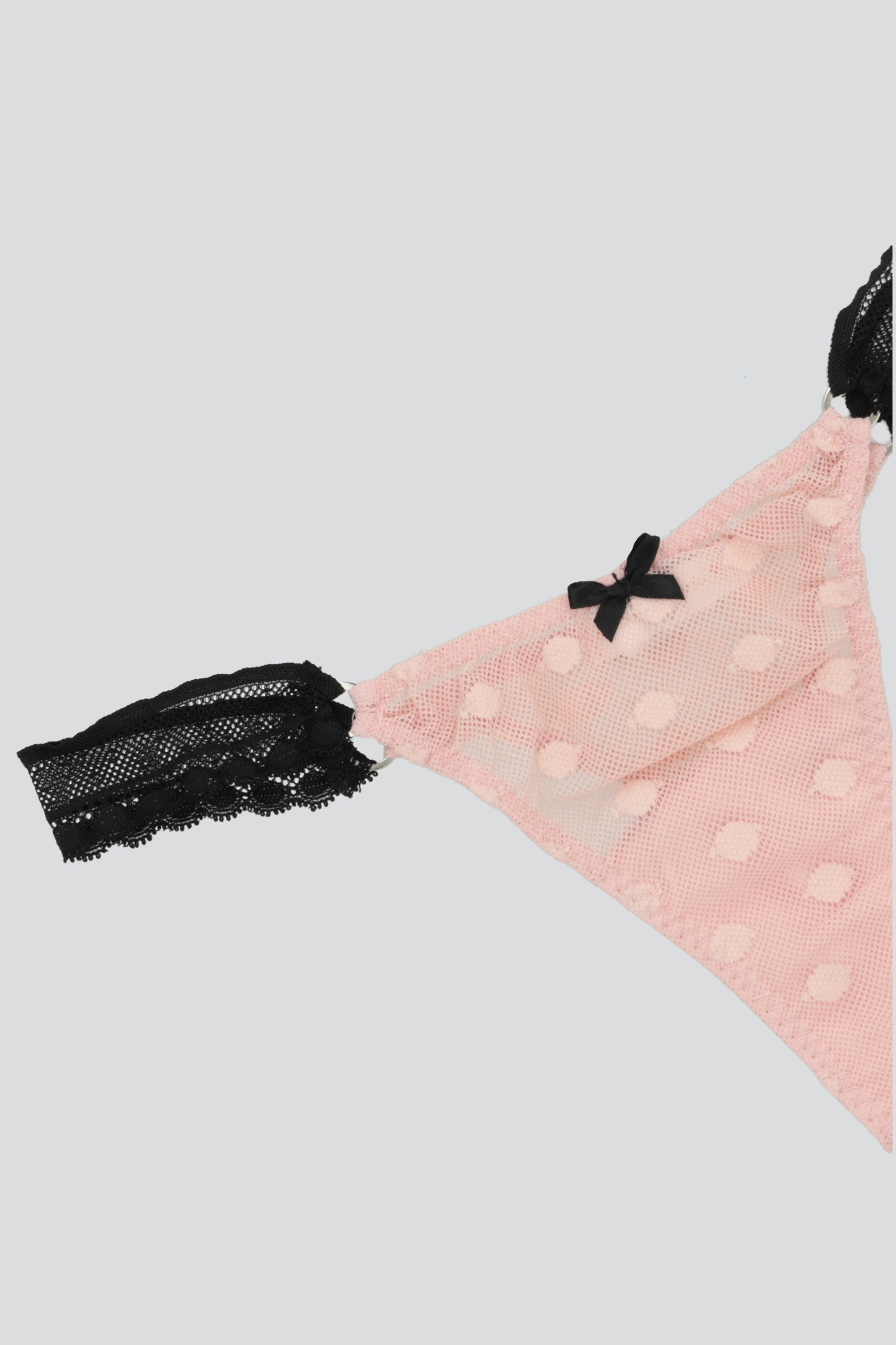 Tanga mesh aros encaje lateral PALO DE ROSA