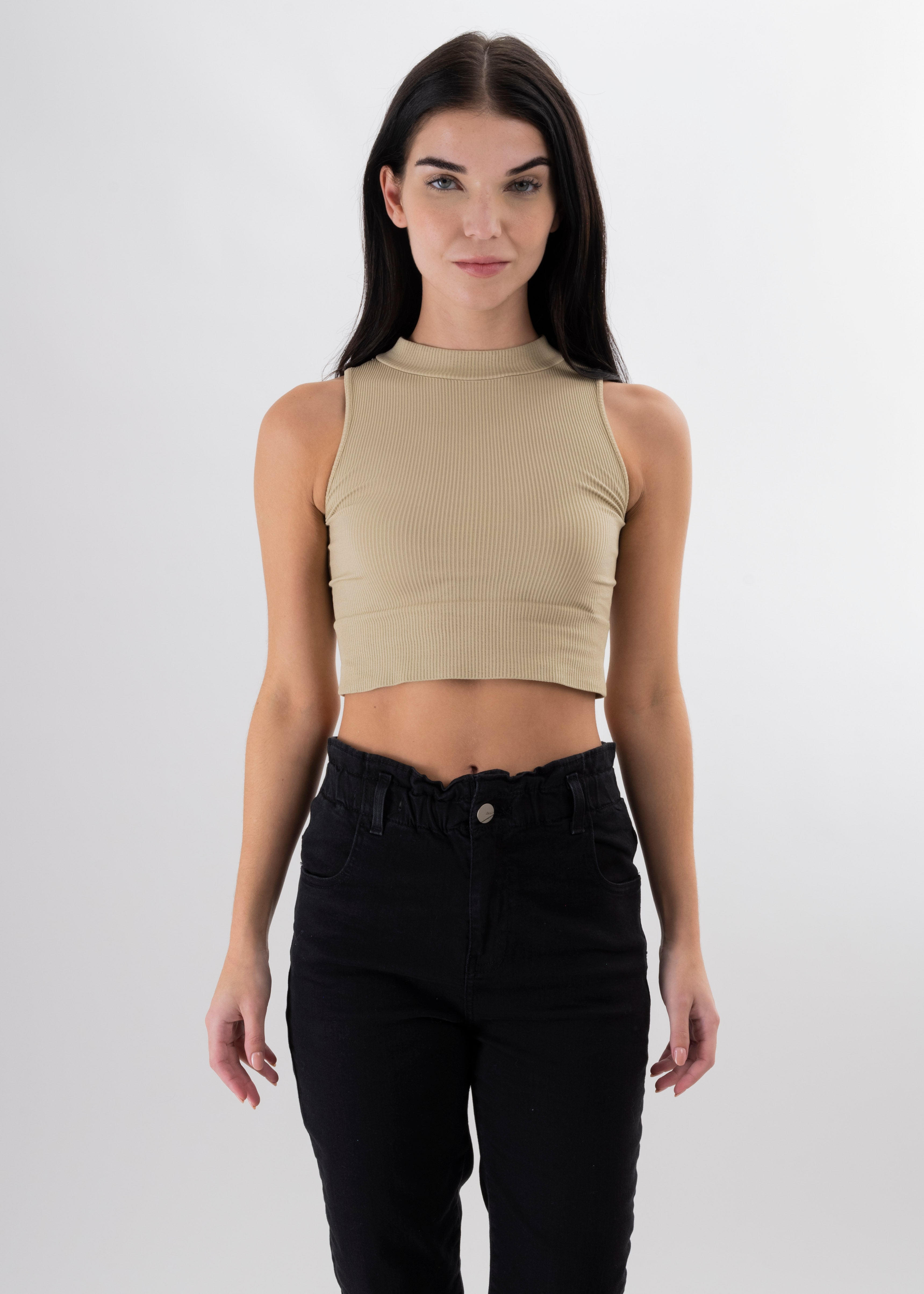 Top Acanalado KHAKI