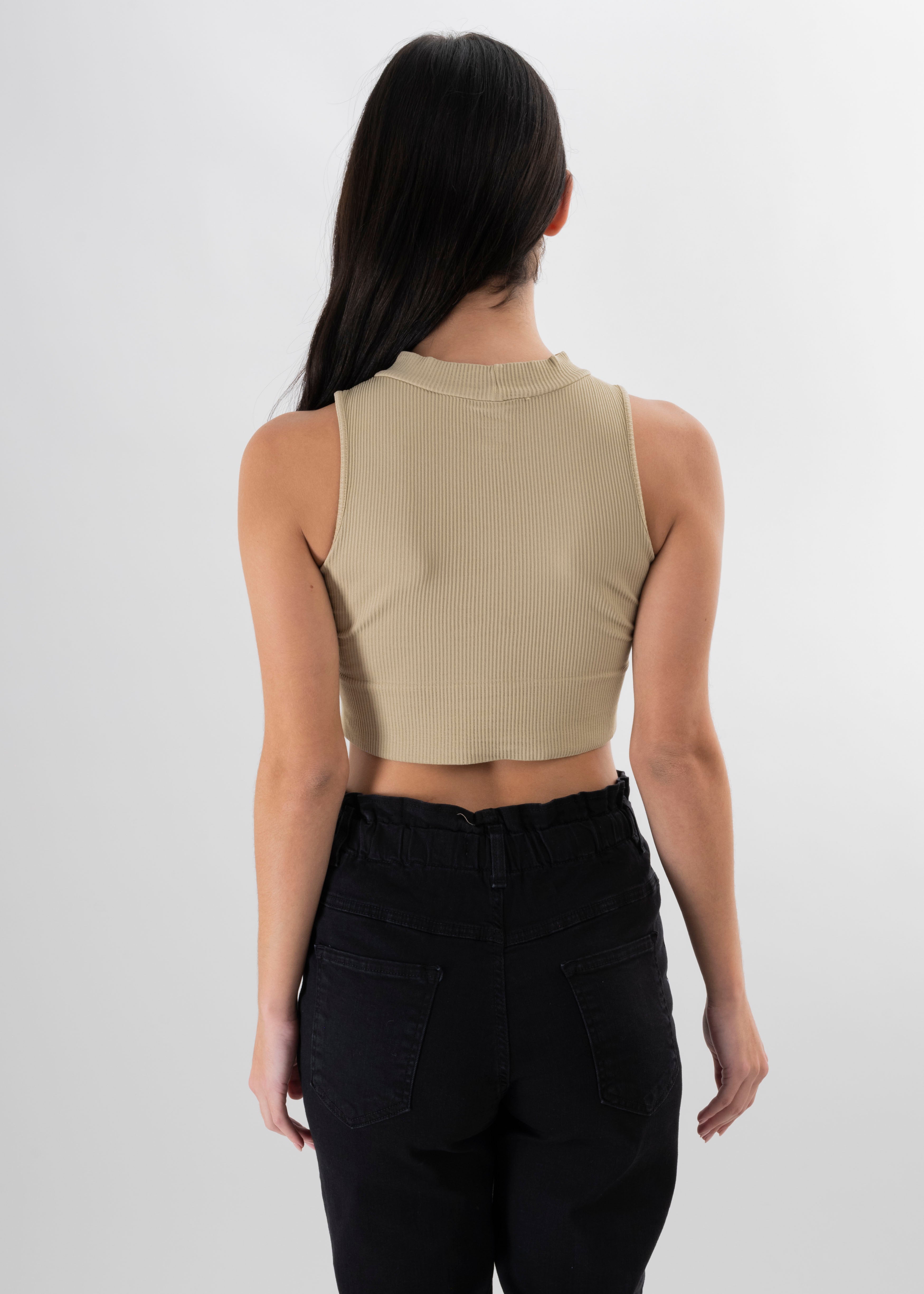 Top Acanalado KHAKI