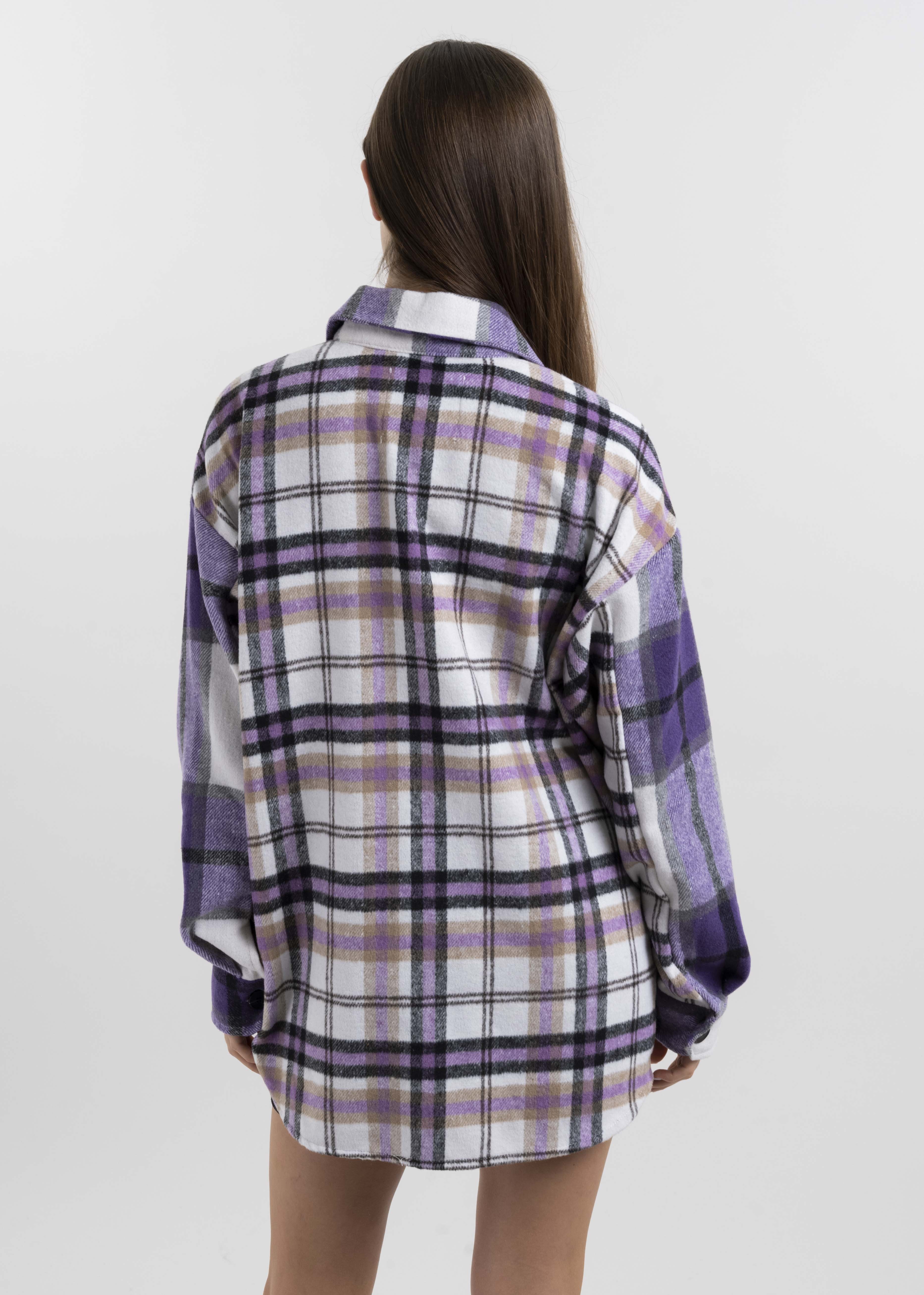 Sobrecamisa mezcla de cuadros MORADO COMBO