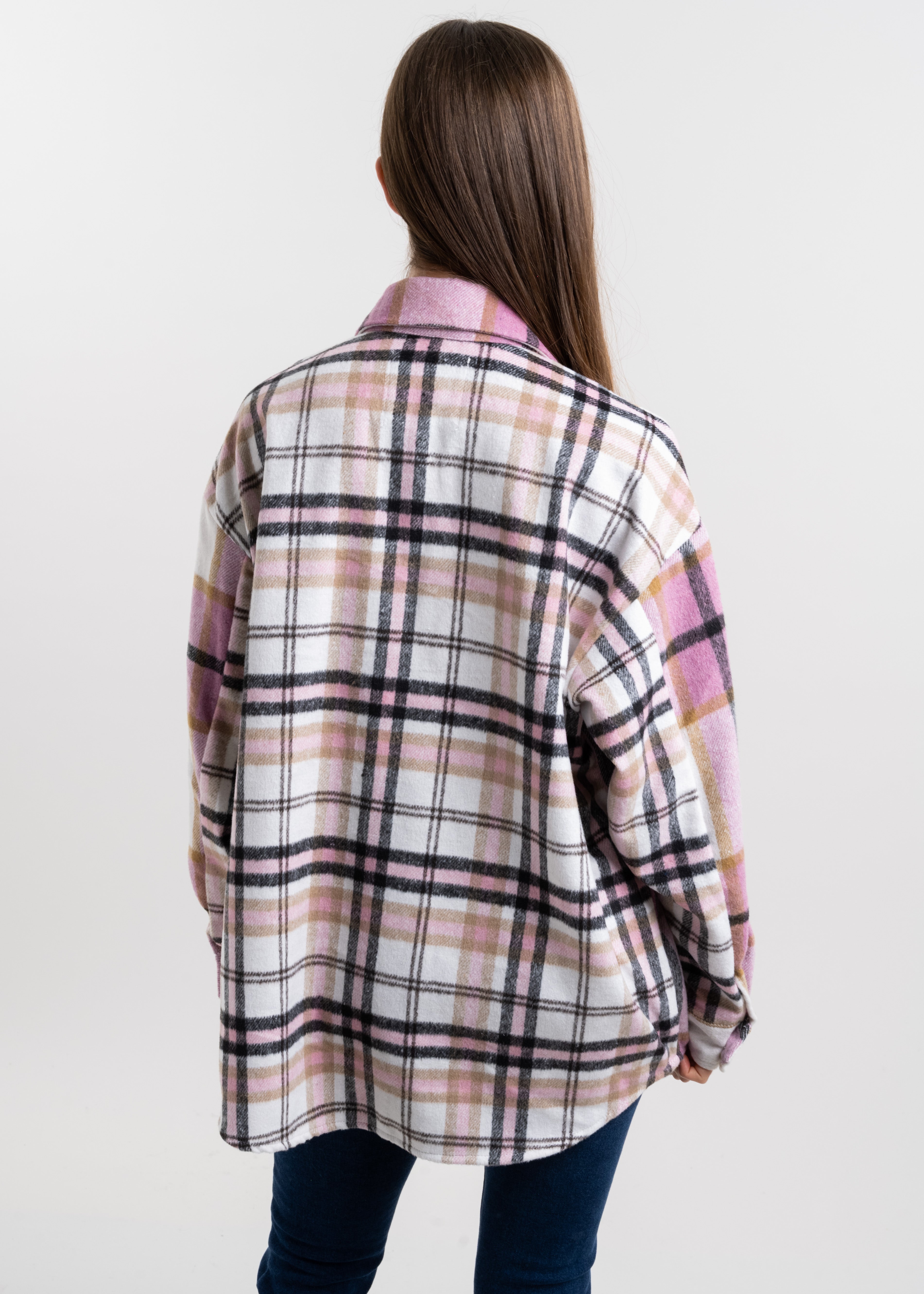 Sobrecamisa mezcla de cuadros ROSA COMBO