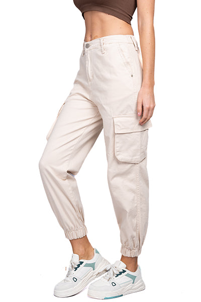 Jeans Cargo Cintura Alta Dos Bolsas ARENA