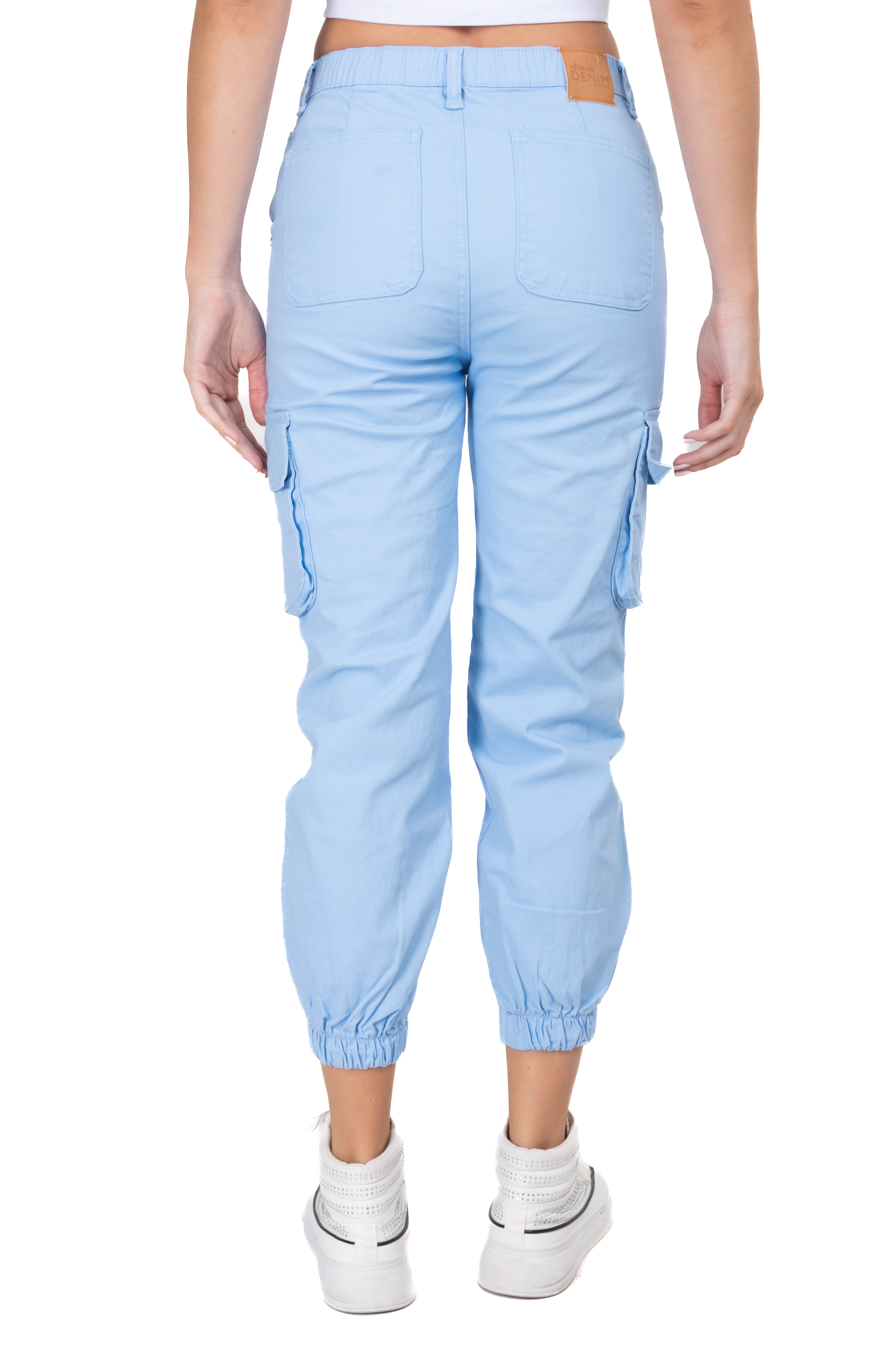 Jeans Cargo Cintura Alta Dos Bolsas AZUL