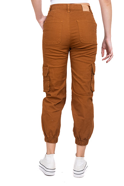 Jeans Cargo Cintura Alta Dos Bolsas CAMELLO