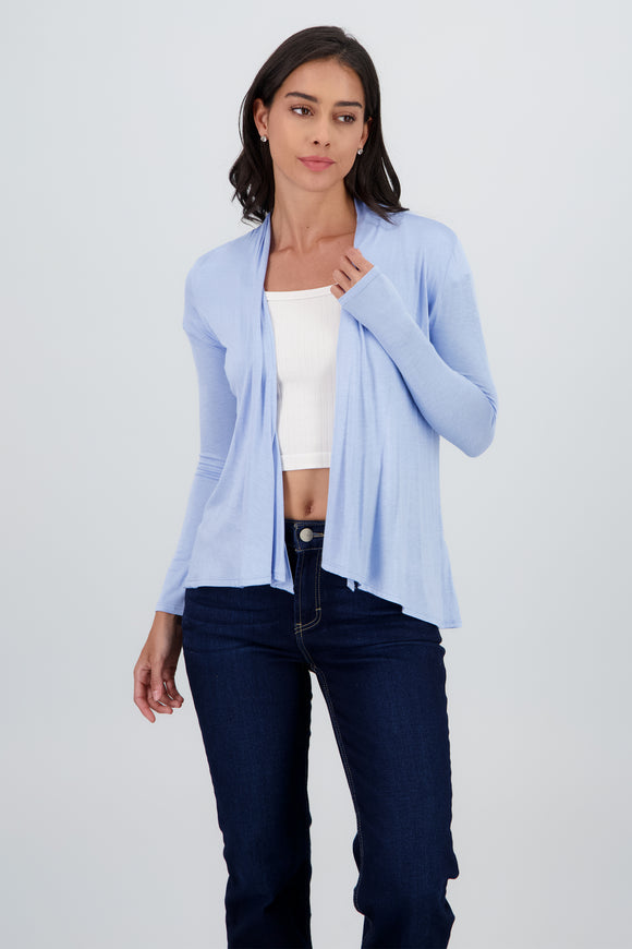 Cárdigan Corto Caída Cascada Manga Larga