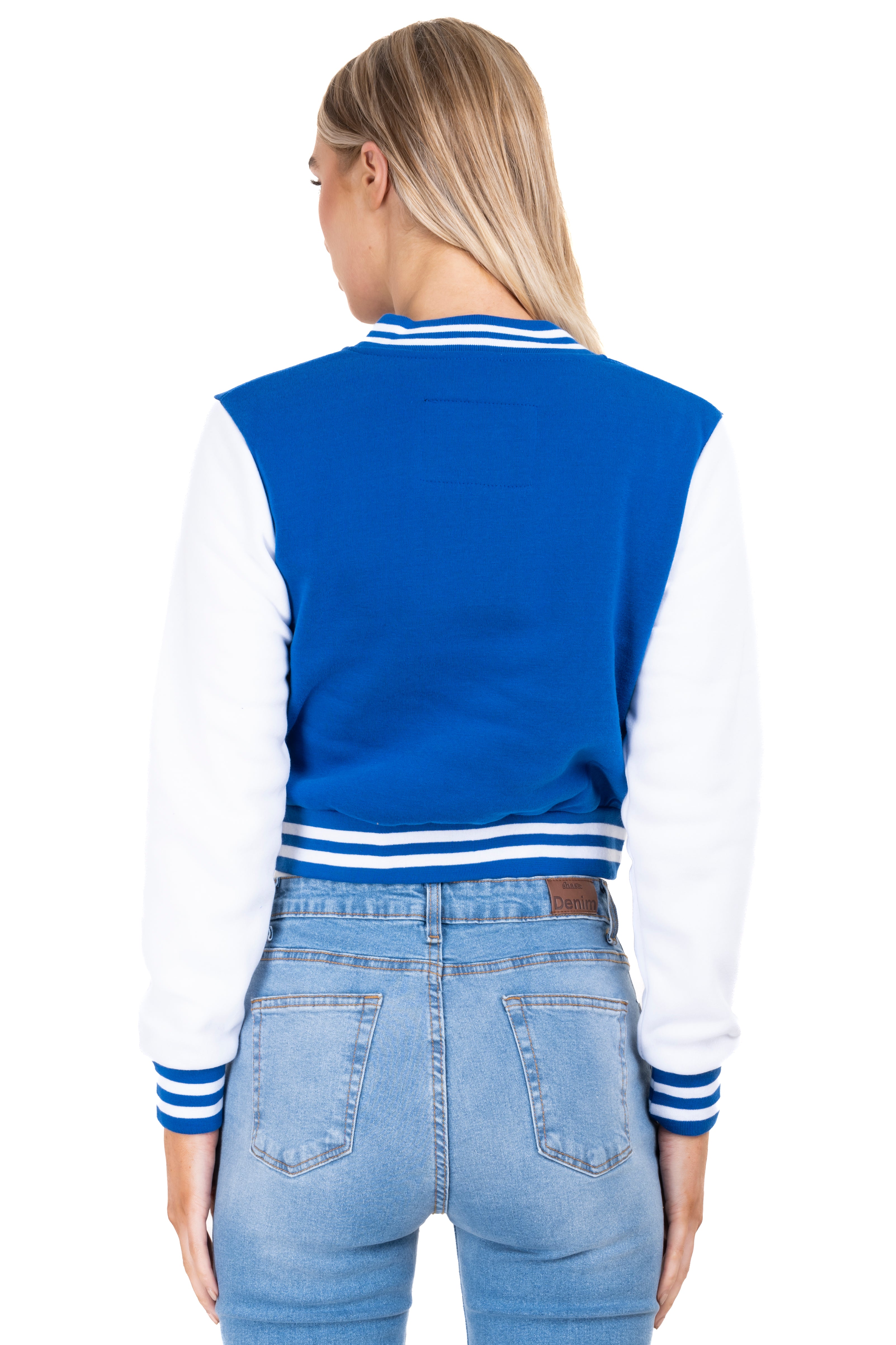 Chamarra bomber bicolor AZUL COMBO