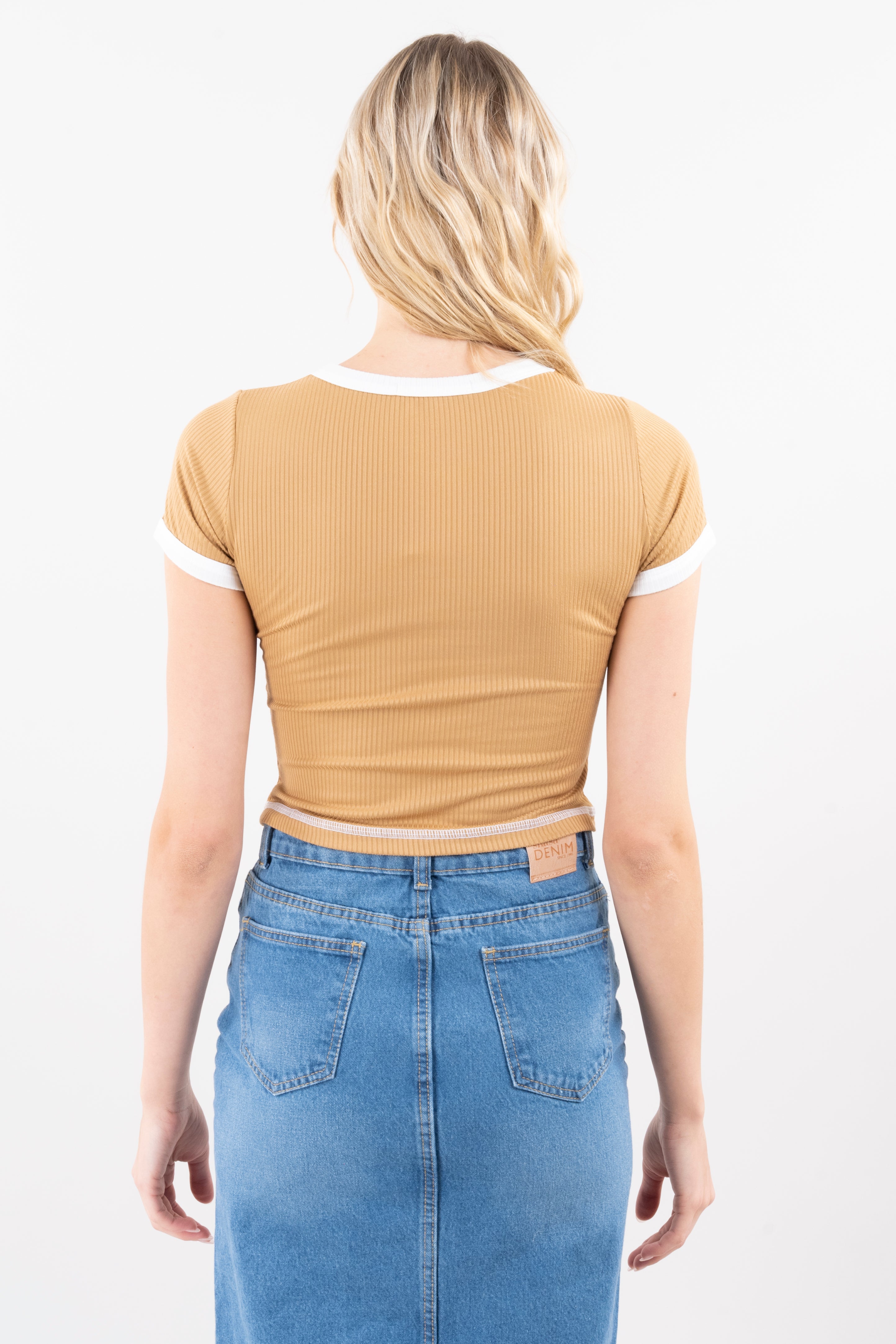 Top Manga Corta Estampado Sol KHAKI