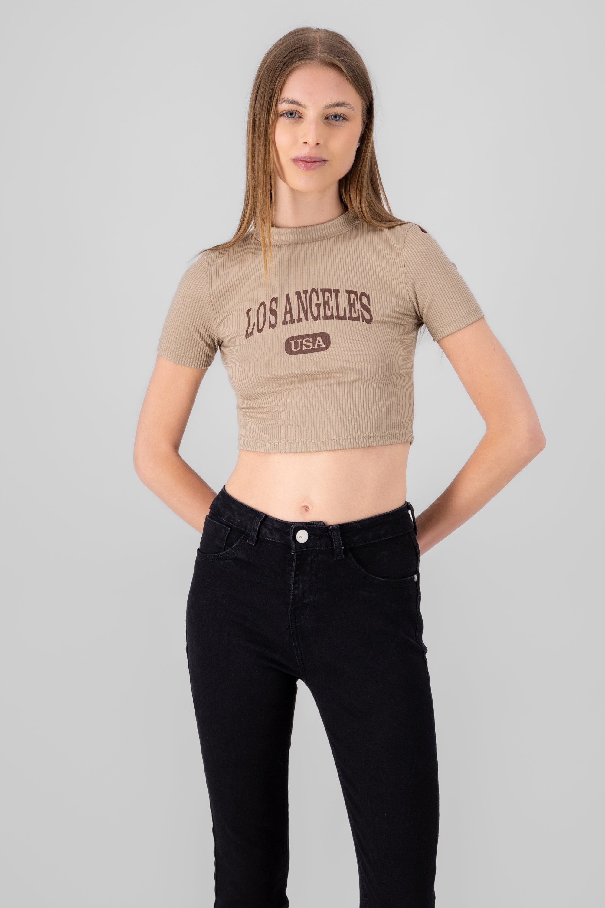 Top Cuello Alto Los Angeles TAN