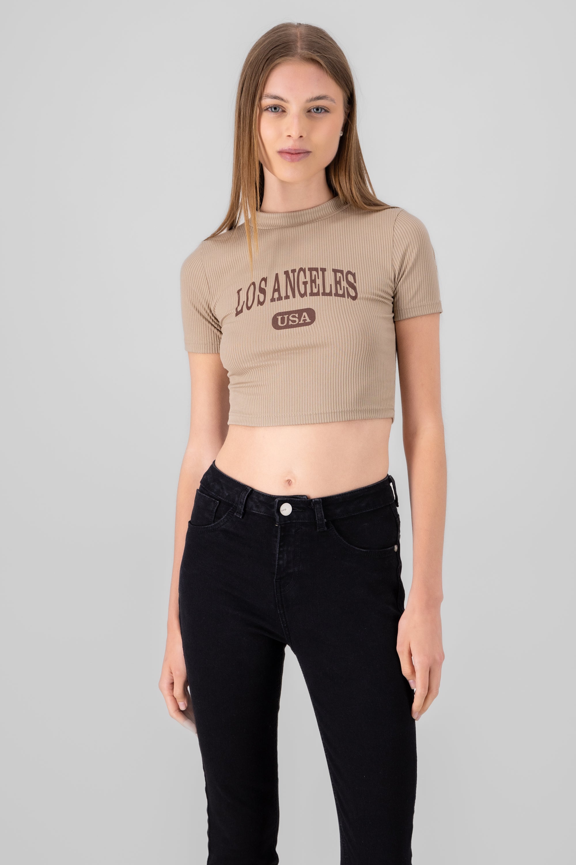 Top Cuello Alto Los Angeles TAN