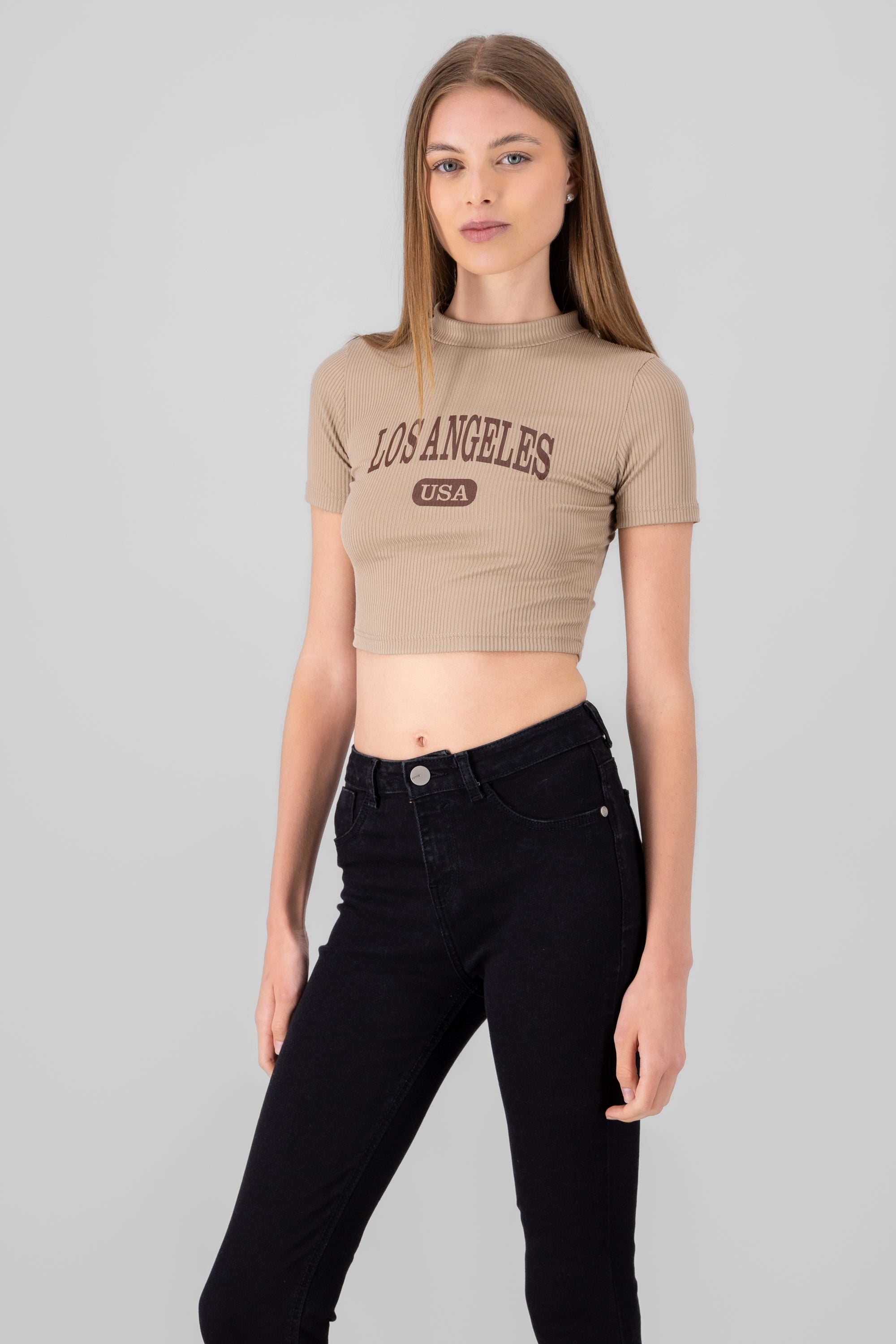 Top Cuello Alto Los Angeles TAN