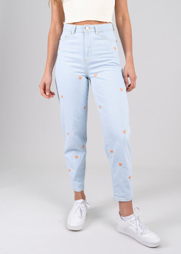 Jeans mom corazones