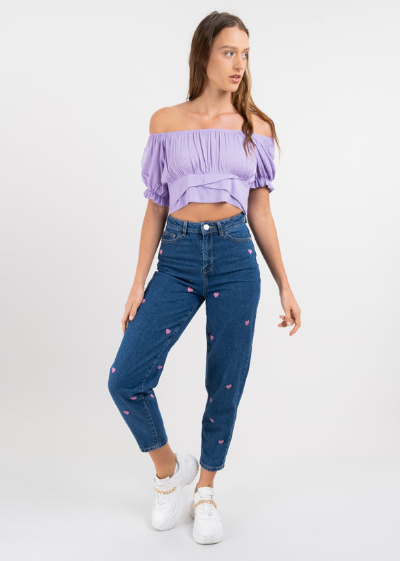 Jeans mom corazones