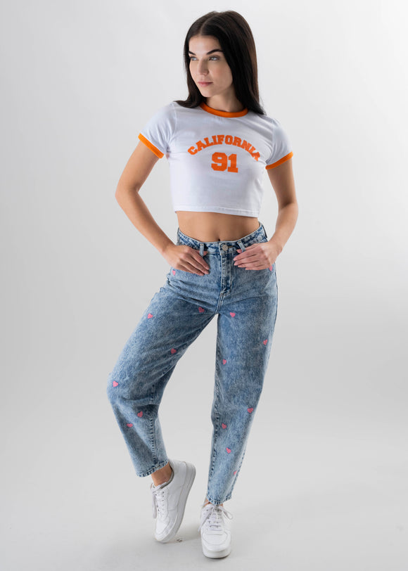 Jeans mom corazones