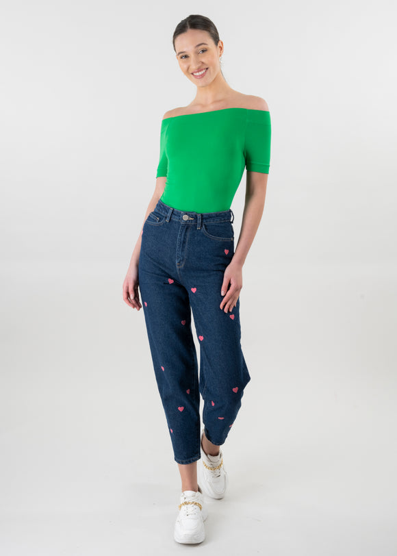 Jeans mom corazones