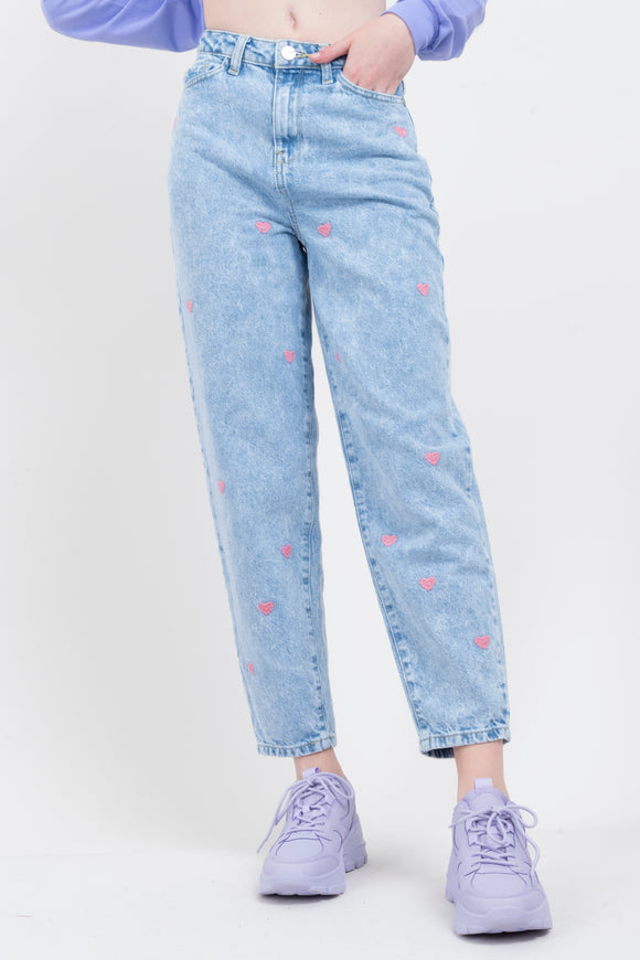 Jeans mom corazones