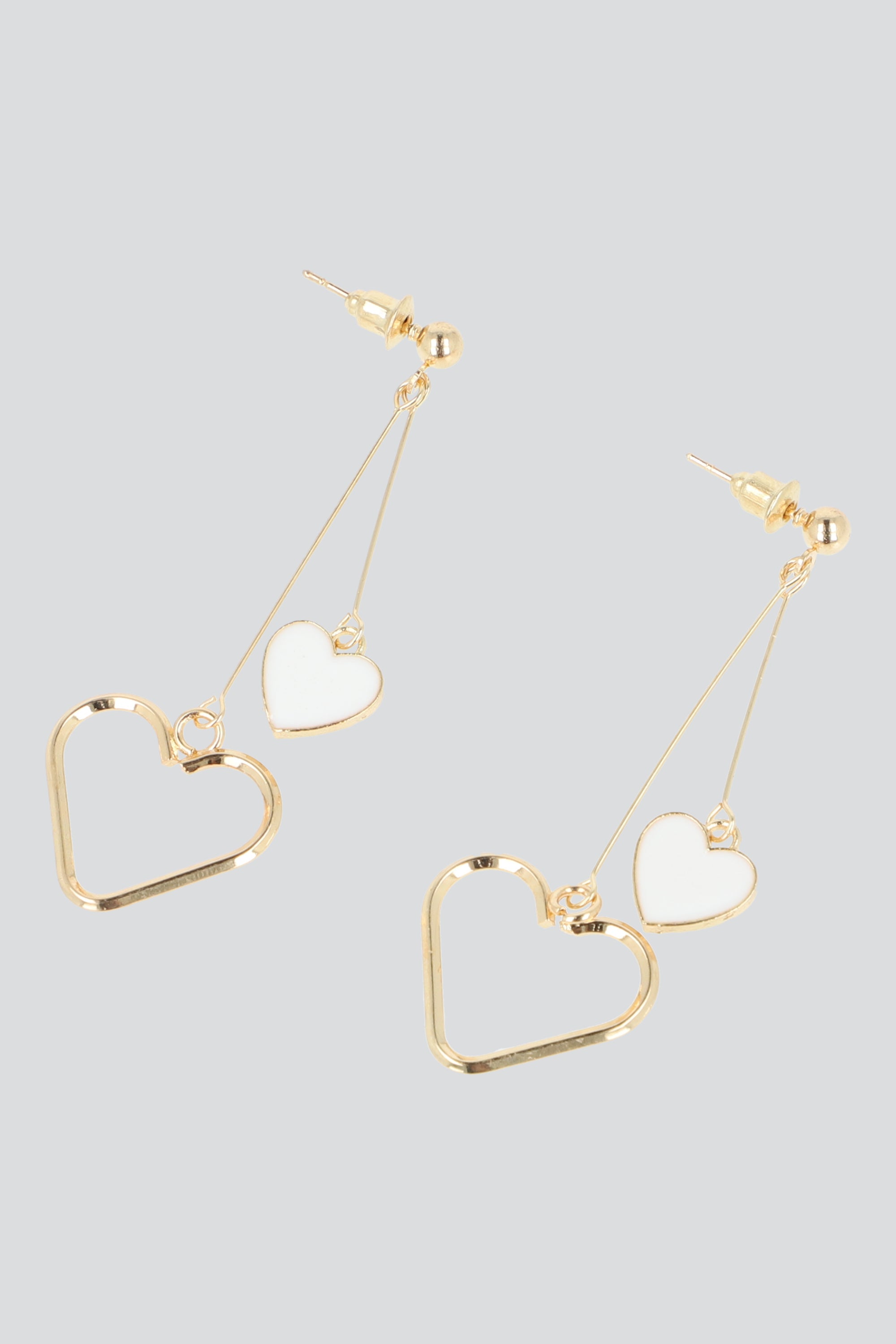 Aretes Largos Corazón BLANCO