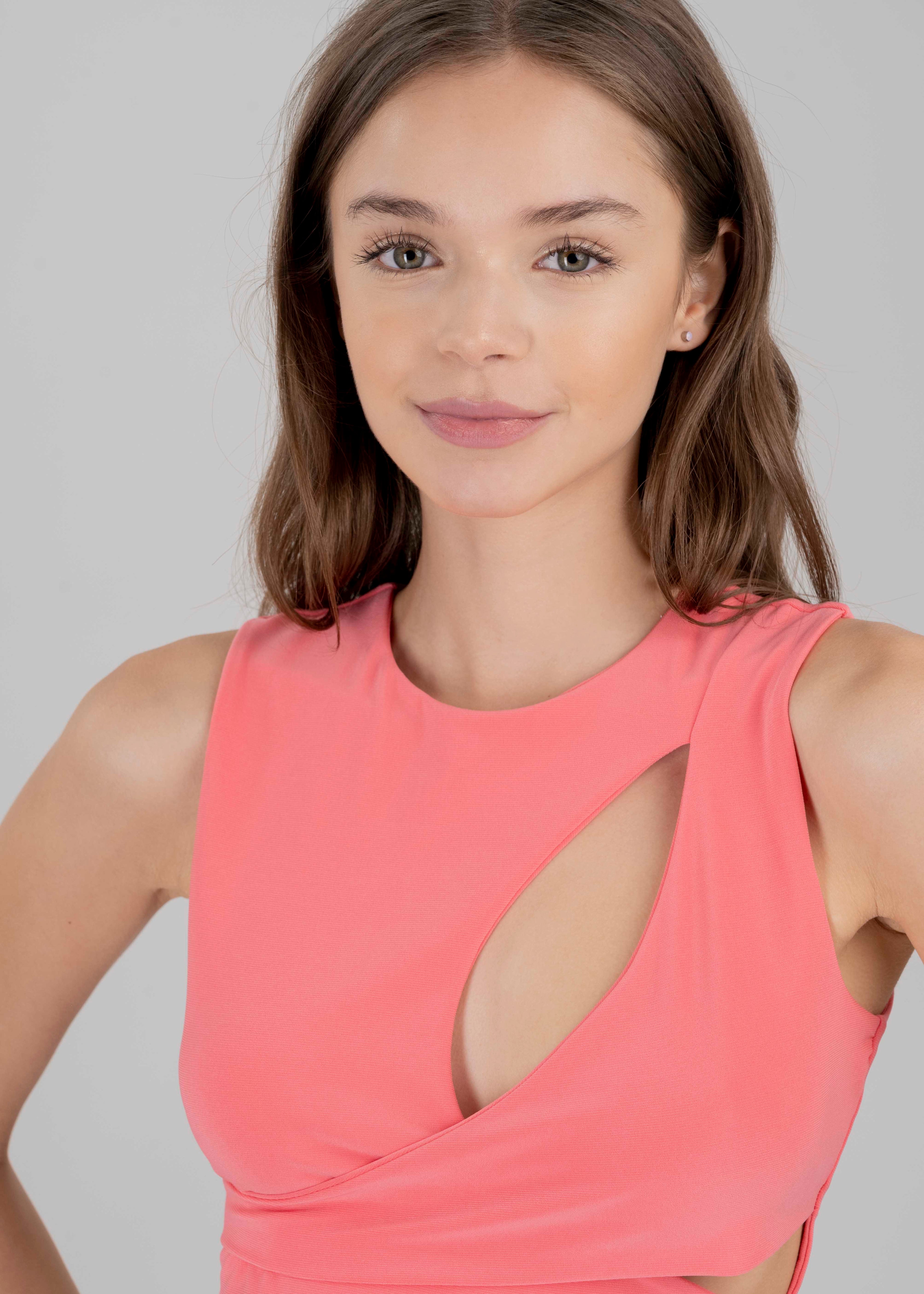 Top crop asimétrico cut out ROSA