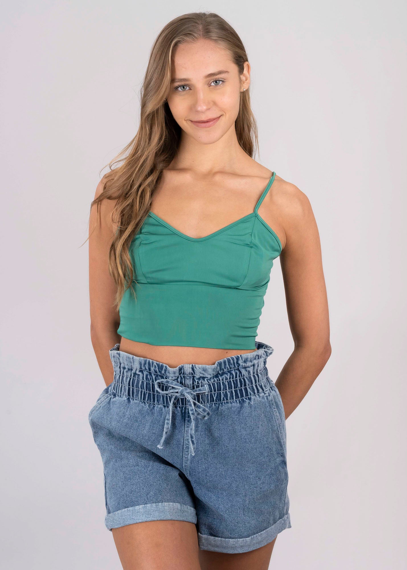 Top crop cutout fruncido DURAZNO