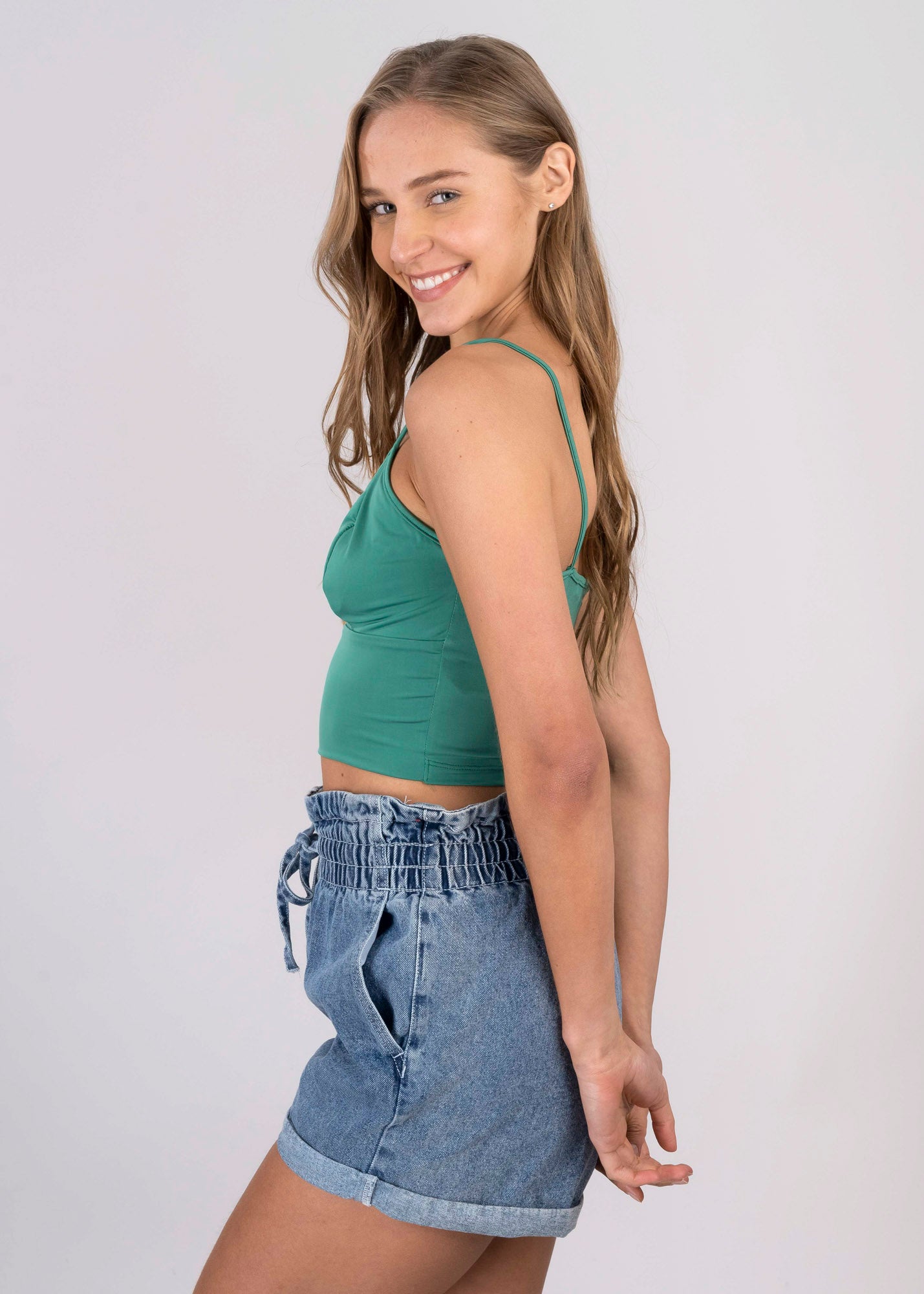 Top crop cutout fruncido DURAZNO