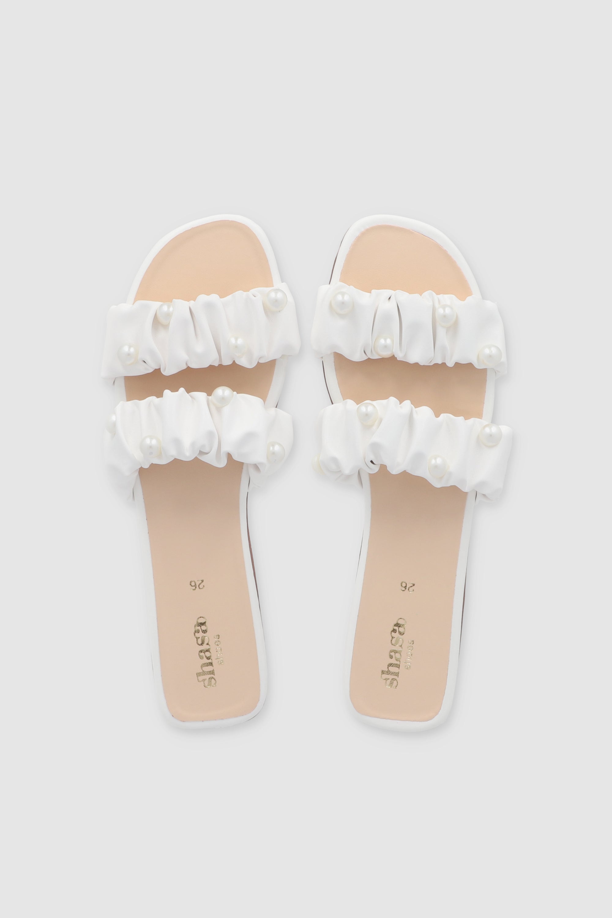 Sandalias Pala 2 Tiras Rugosas Perlas