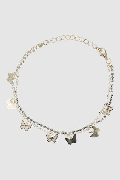 Anklet Brillos Mariposa ORO