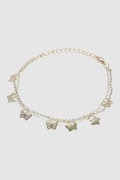 Anklet Brillos Mariposa ORO